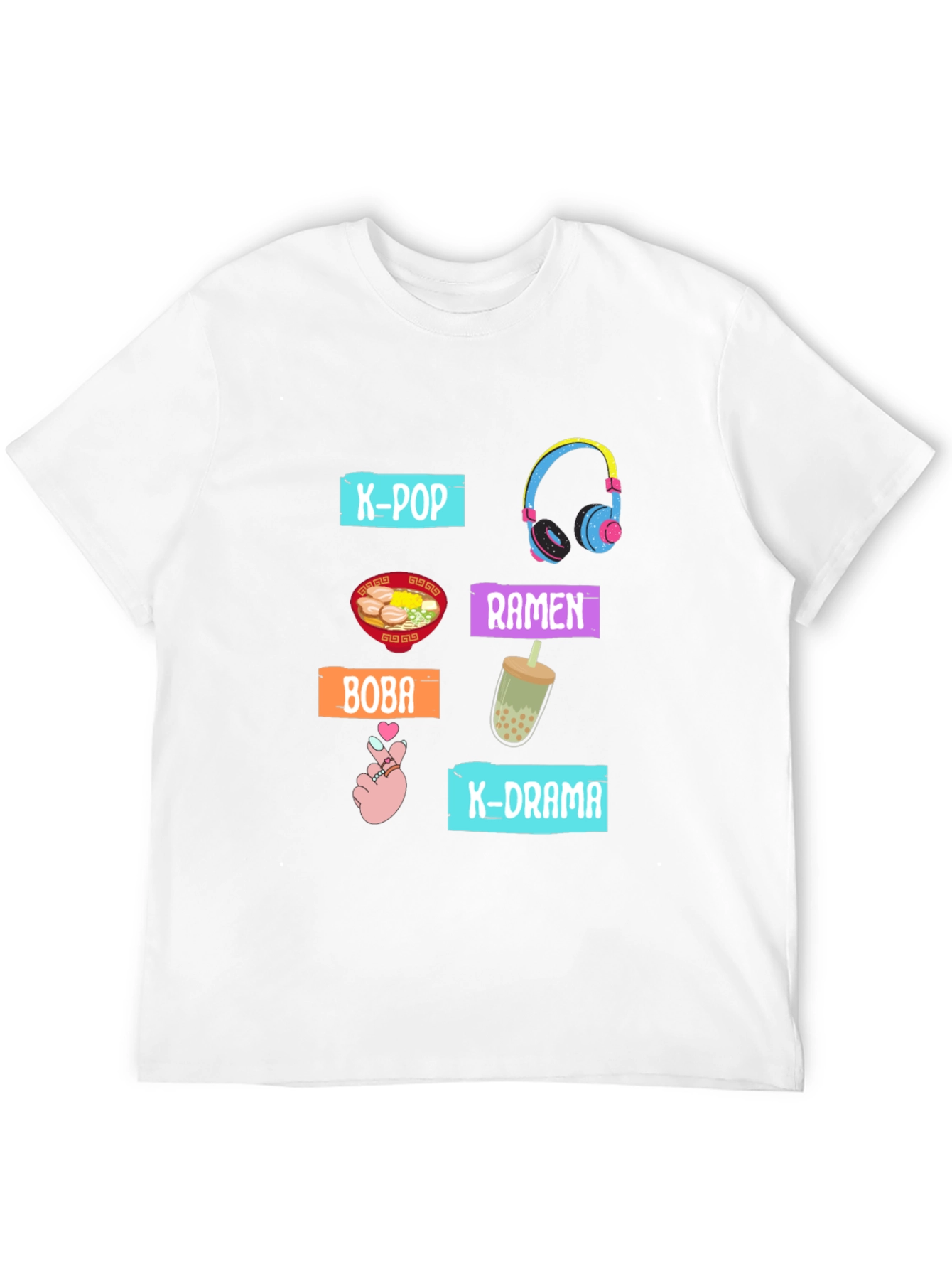 K-Culture T-Shirt K-Pop K-Drama Ramen Boba Design