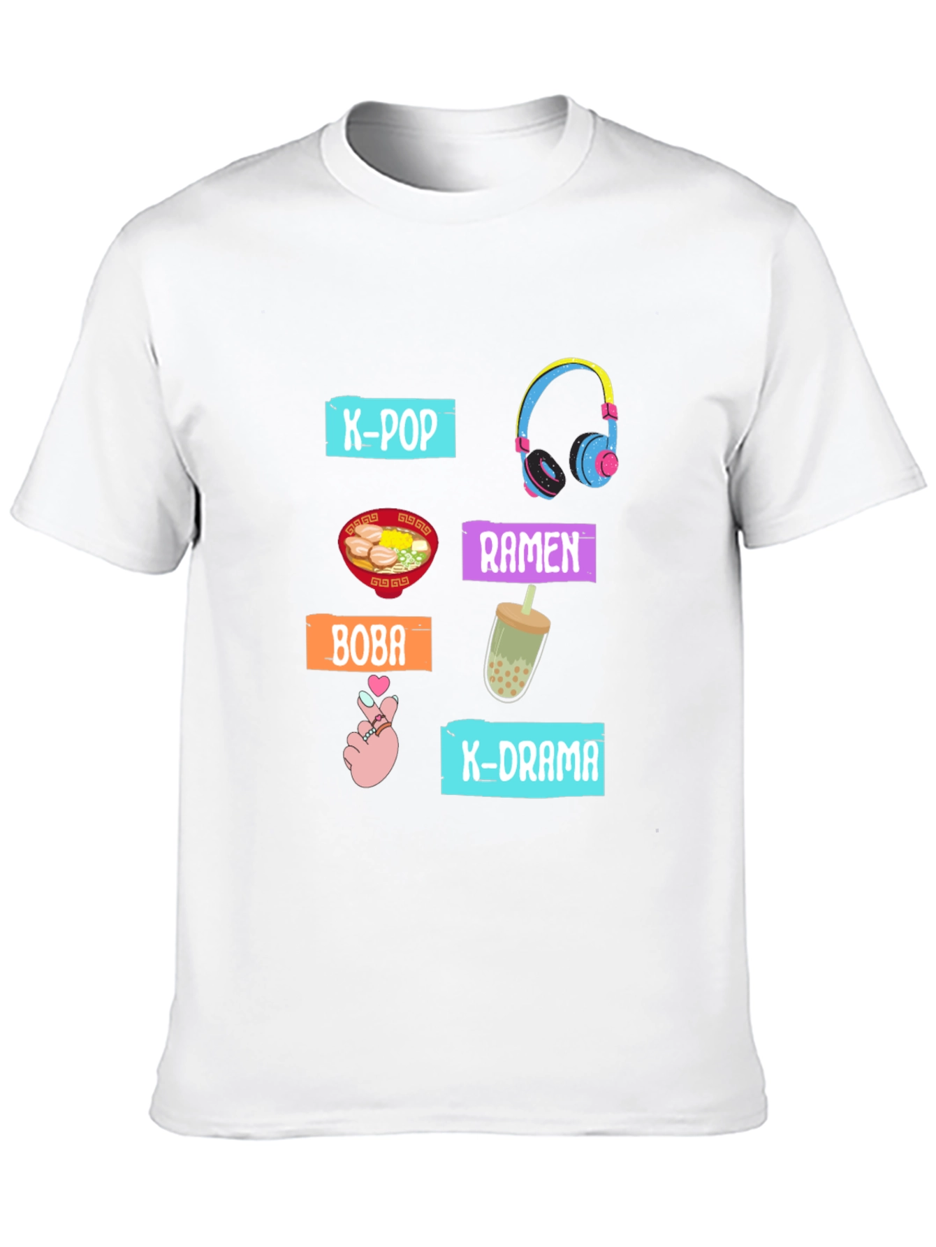 K-Culture T-Shirt K-Pop K-Drama Ramen Boba Design