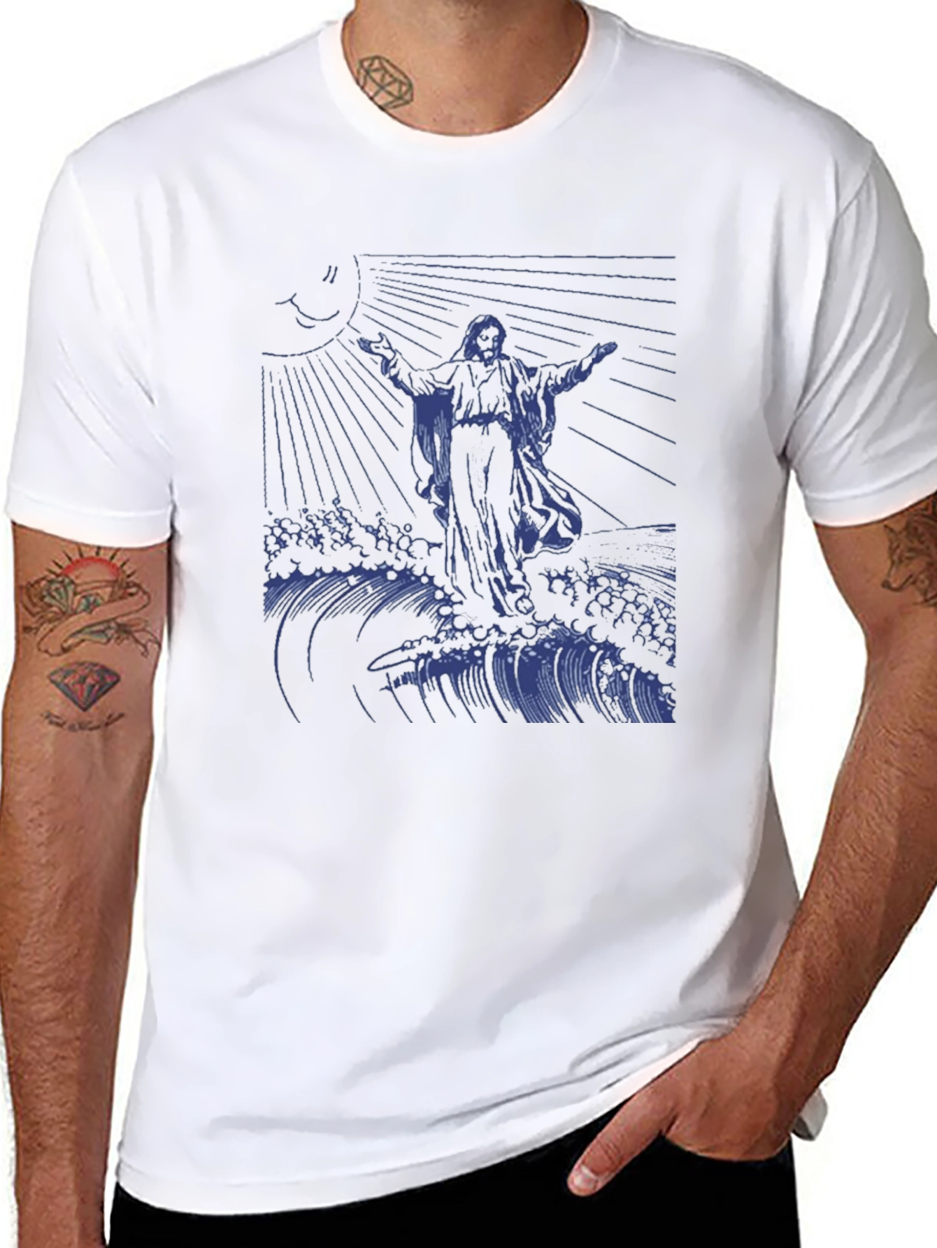 Jesus Walking on Water Graphic Tee