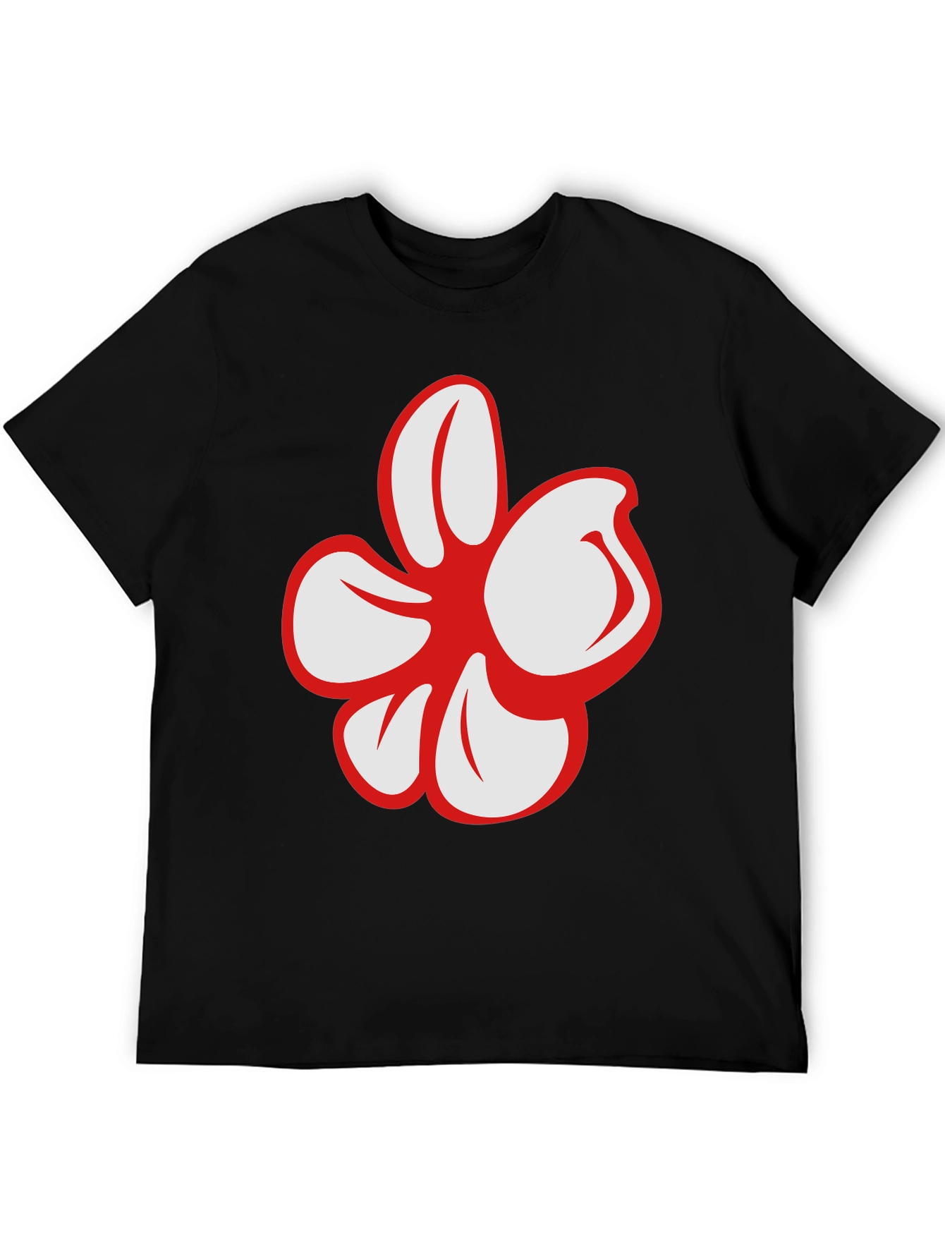 Bold Floral Graphic Black T-Shirt