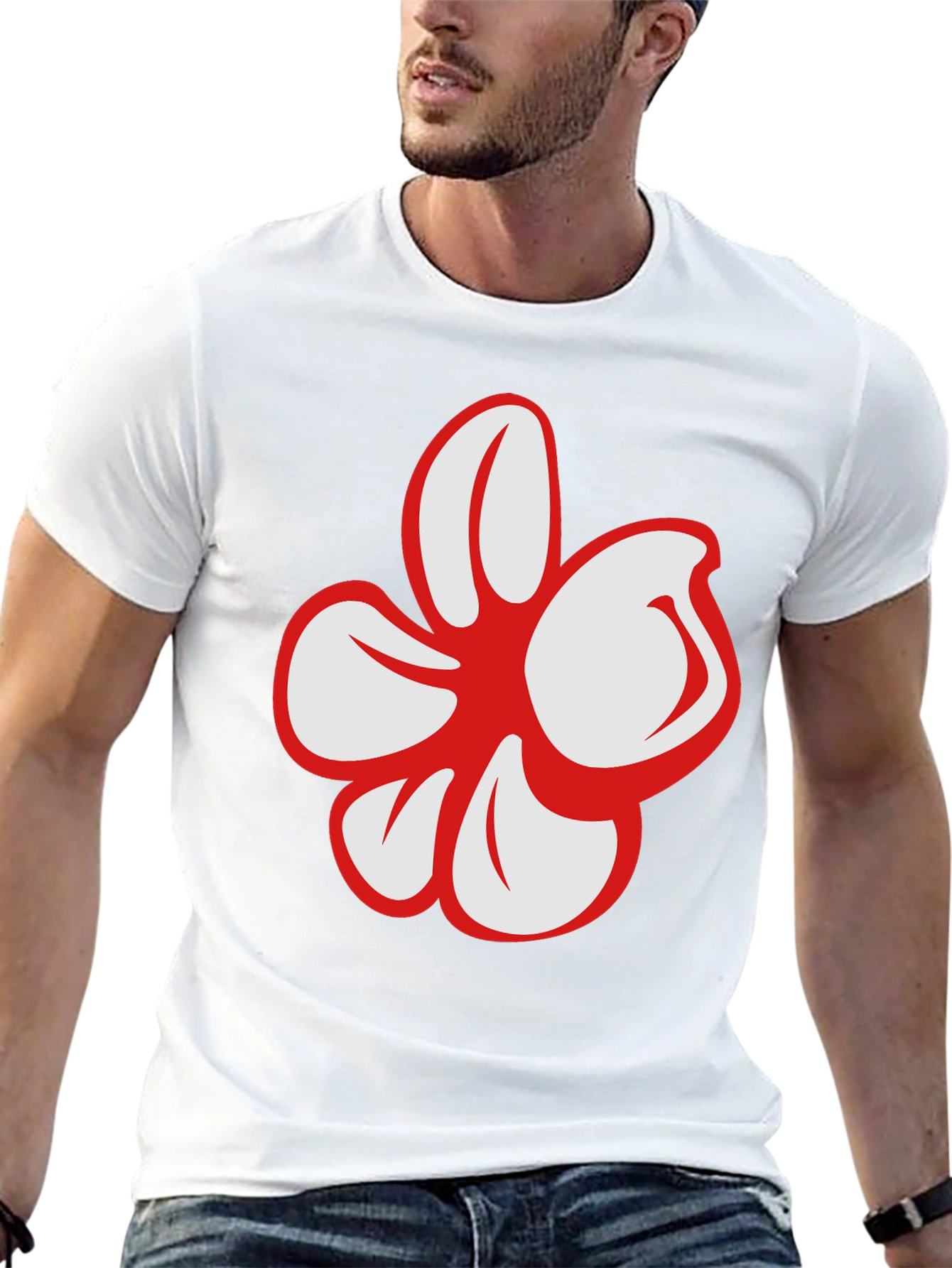 Bold Floral Graphic Black T-Shirt