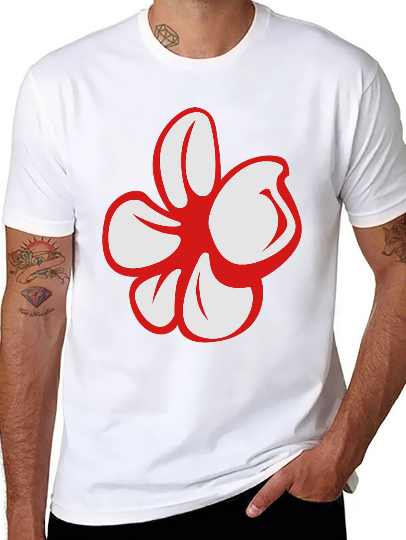 Bold Floral Graphic Black T-Shirt