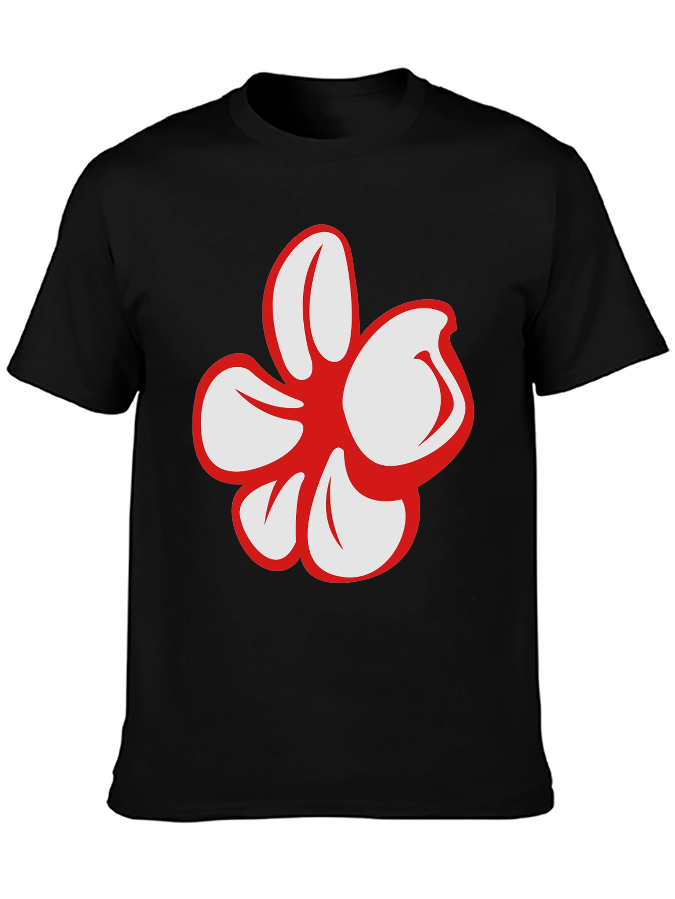 Bold Floral Graphic Black T-Shirt