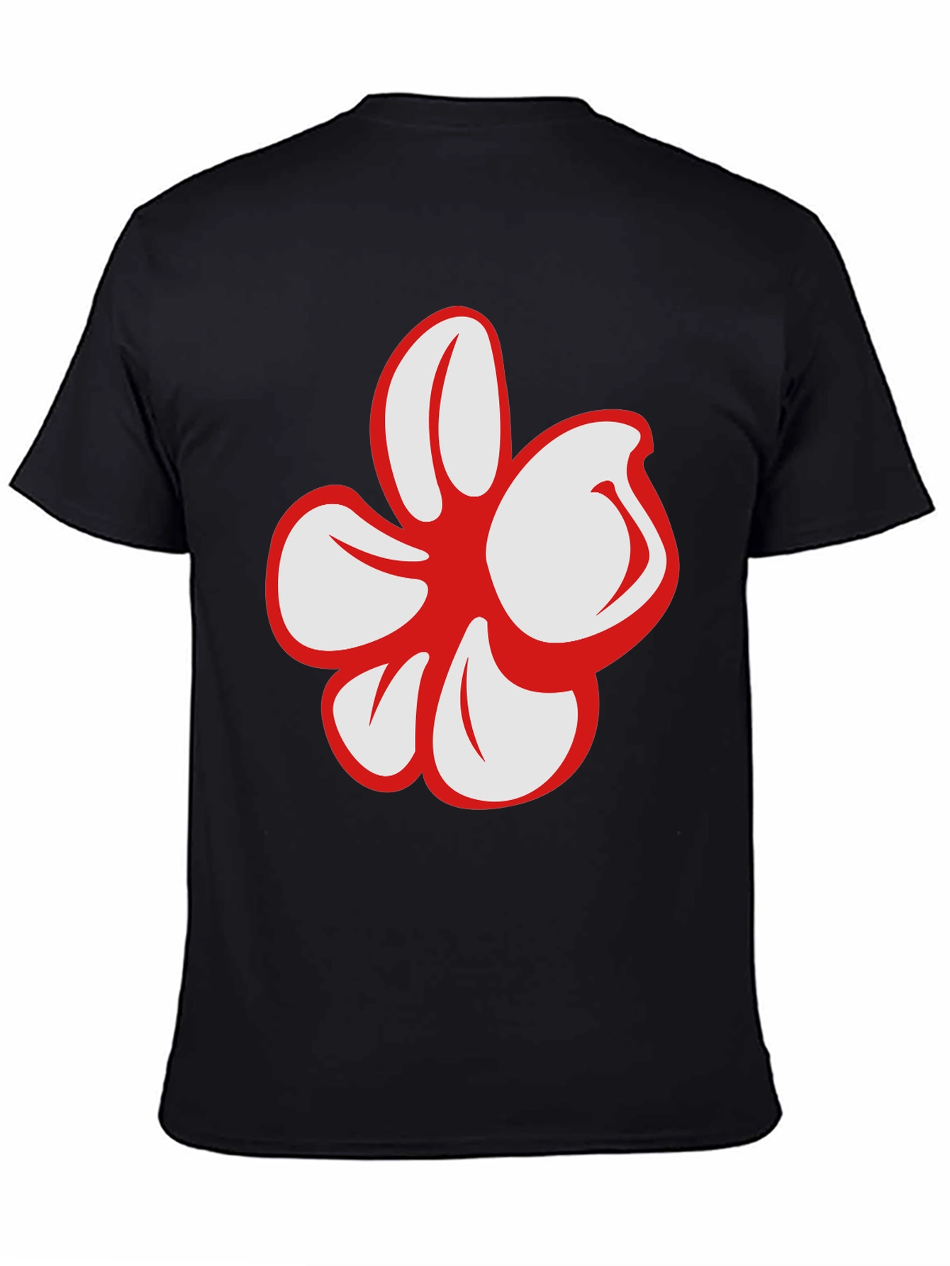 Bold Floral Graphic Black T-Shirt