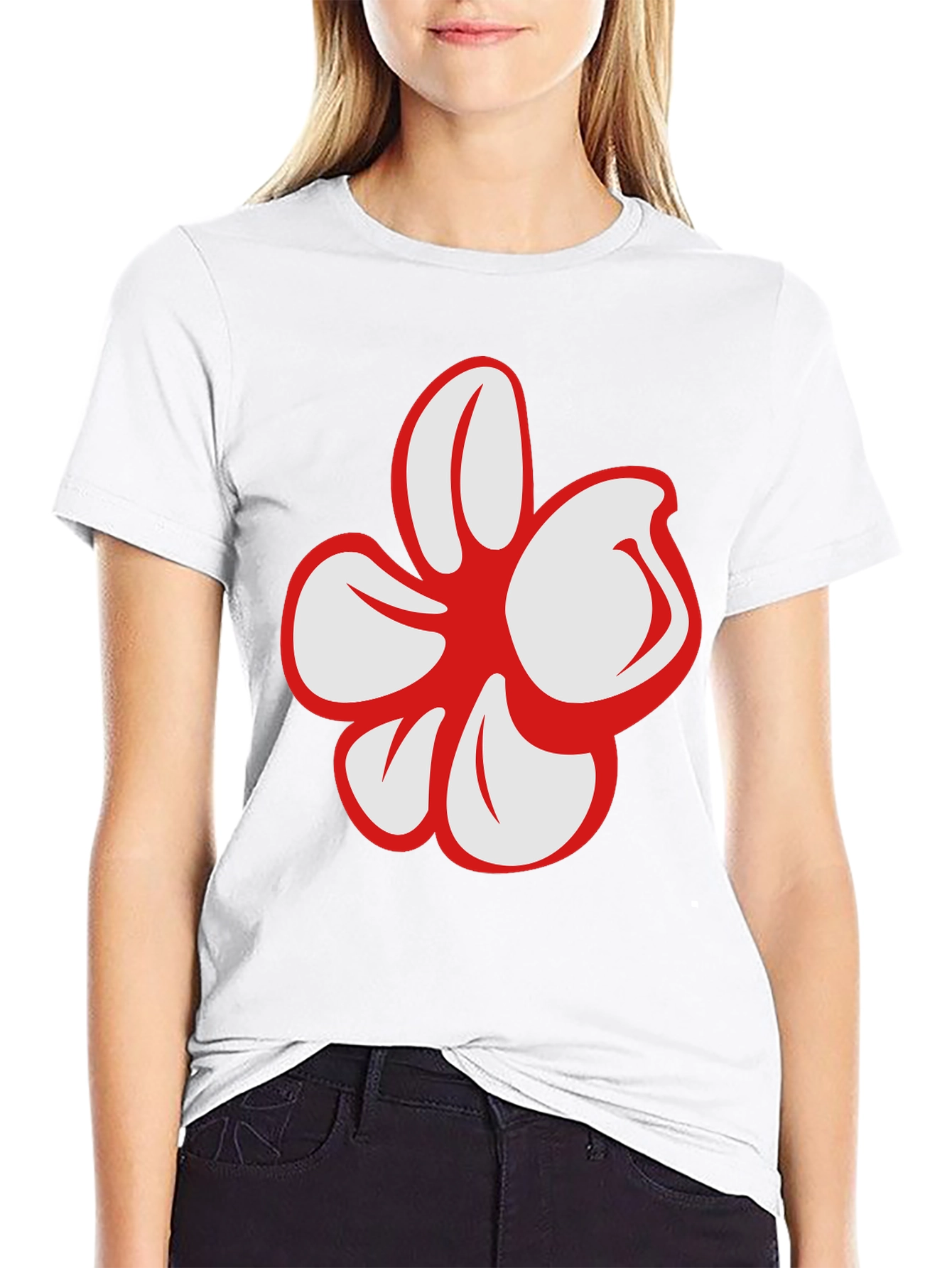 Bold Floral Graphic Black T-Shirt