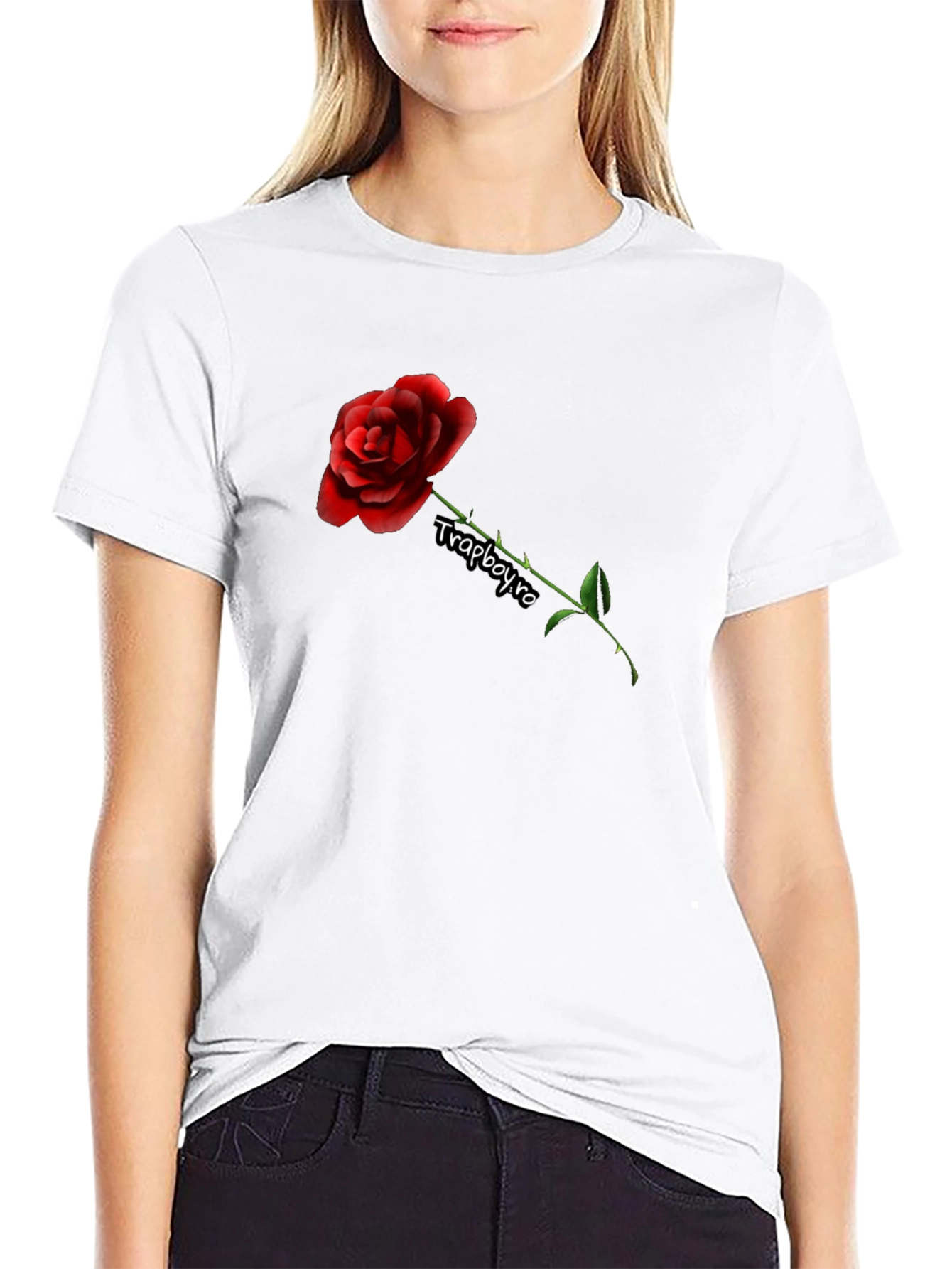 Rose Graphic Black T-Shirt