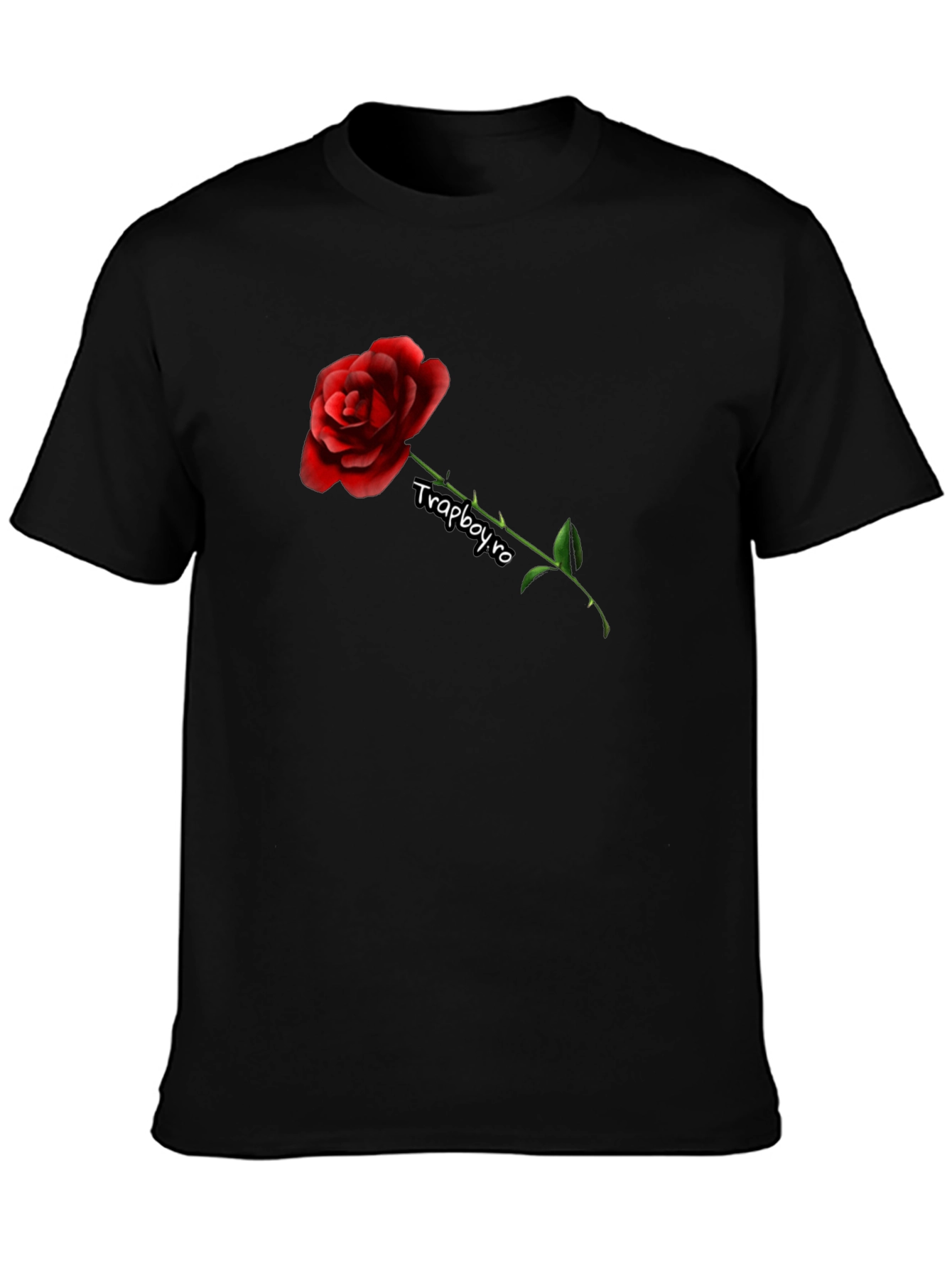 Rose Graphic Black T-Shirt