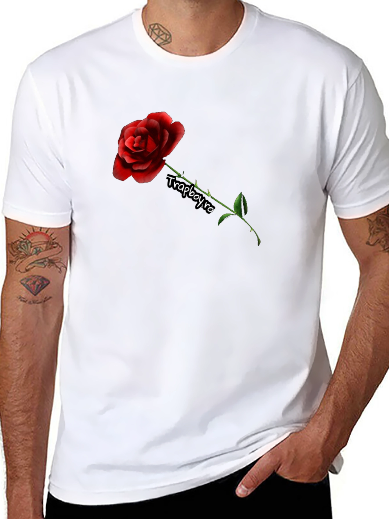 Rose Graphic Black T-Shirt