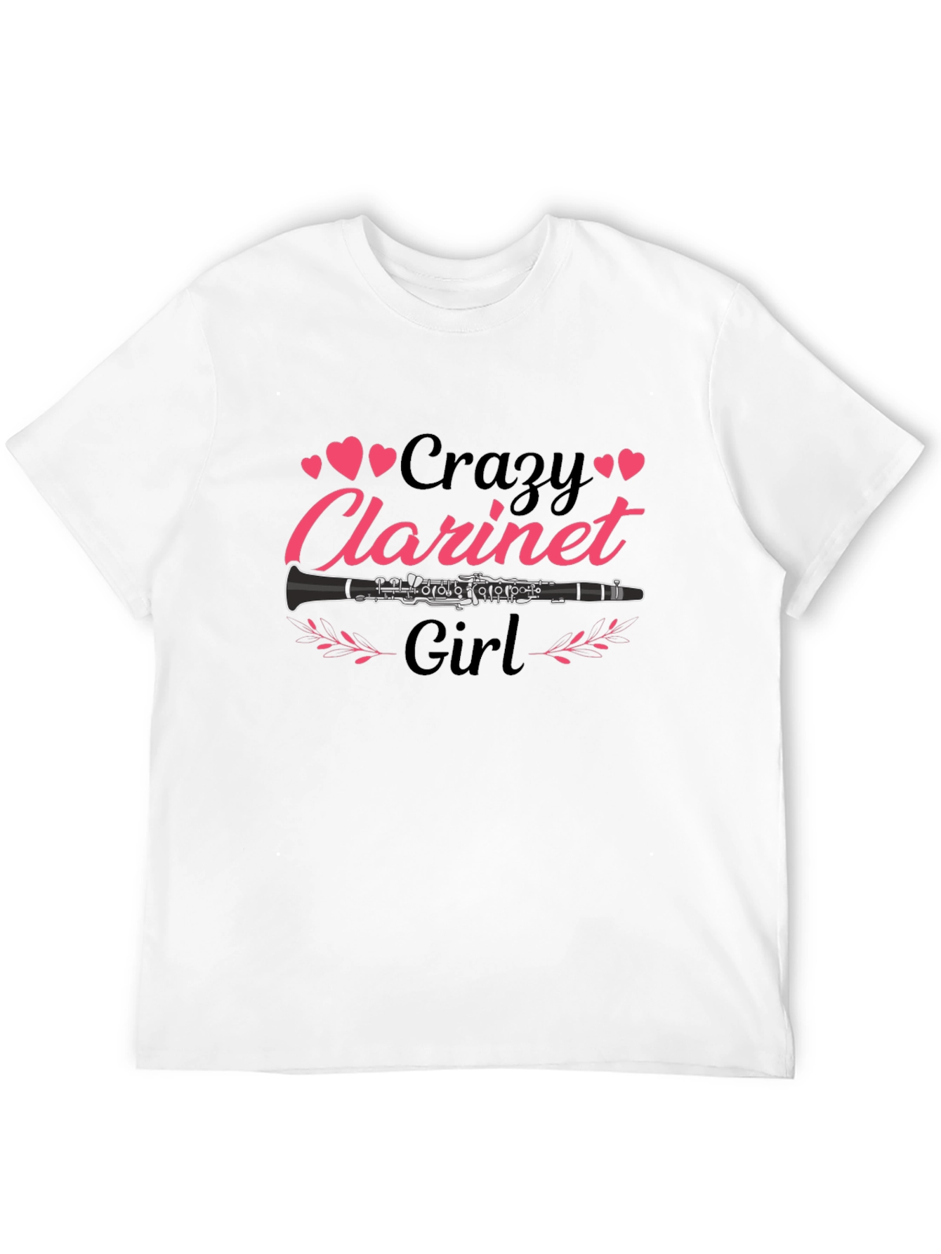 Crazy Clarinet Girl Black T-Shirt