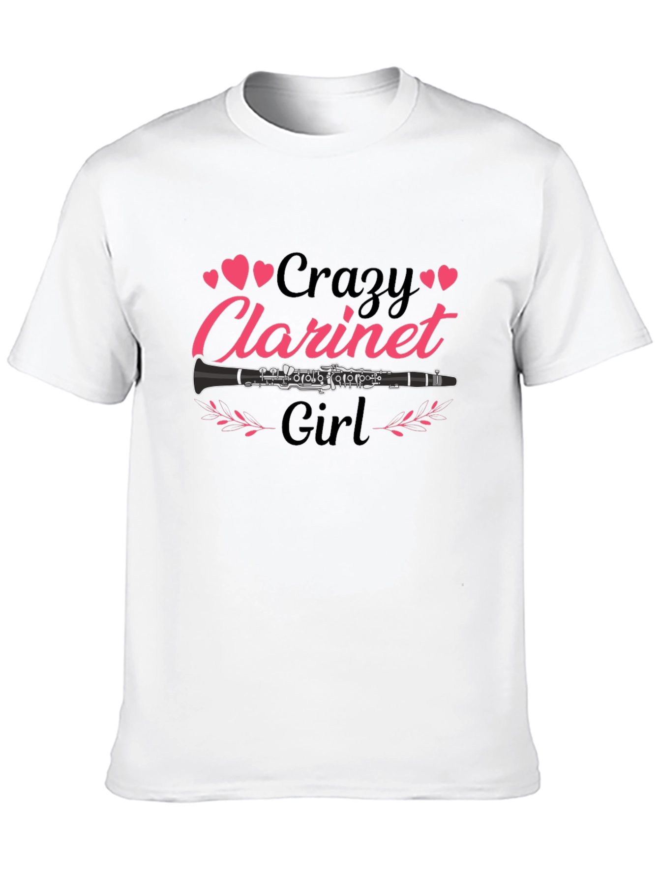 Crazy Clarinet Girl Black T-Shirt