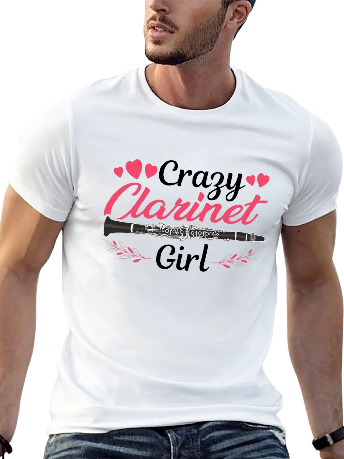 Crazy Clarinet Girl Black T-Shirt