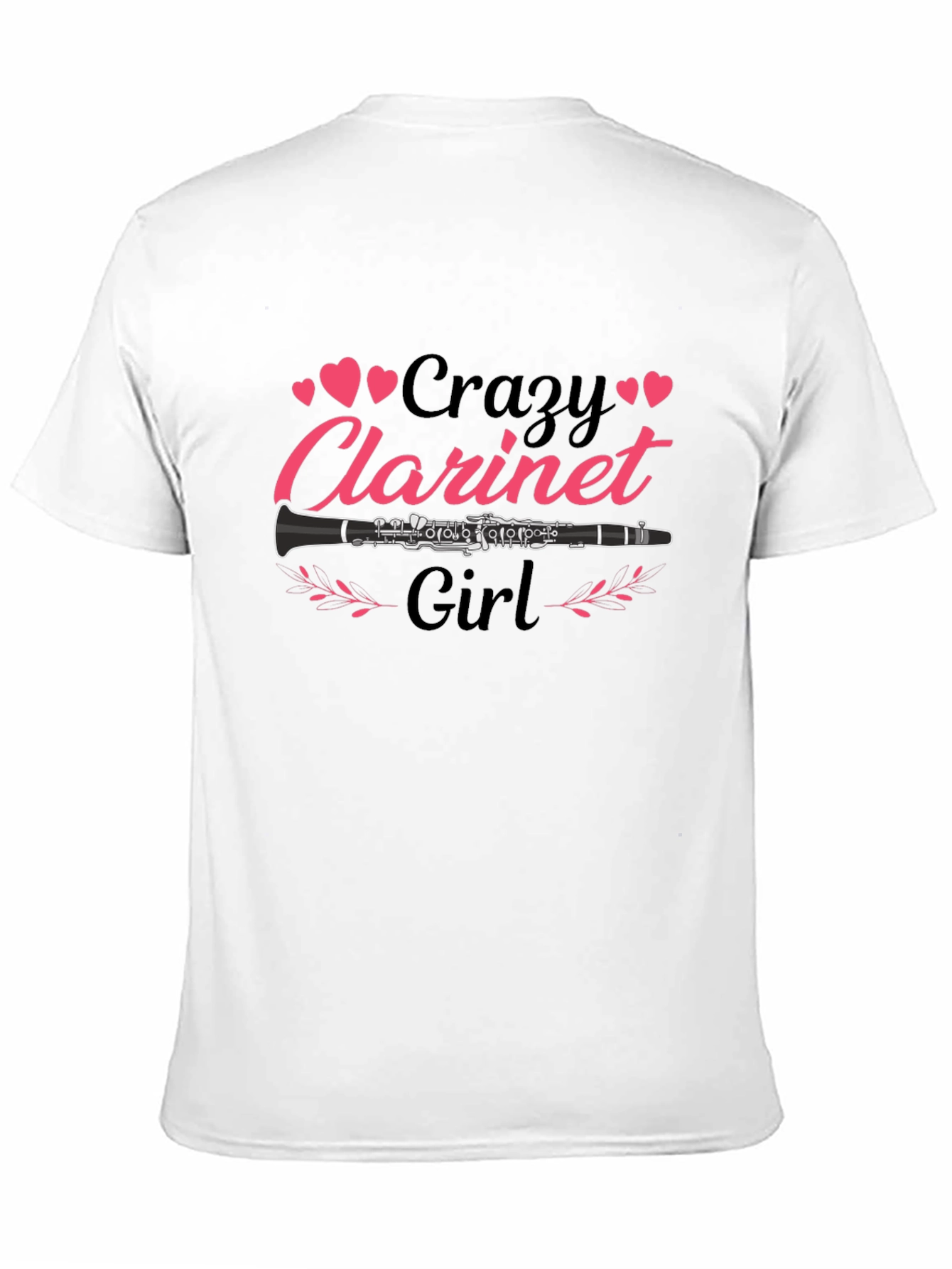 Crazy Clarinet Girl Black T-Shirt