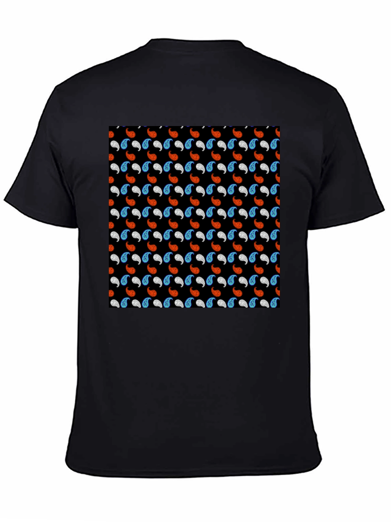 Paisley Pattern Mens Black T-Shirt