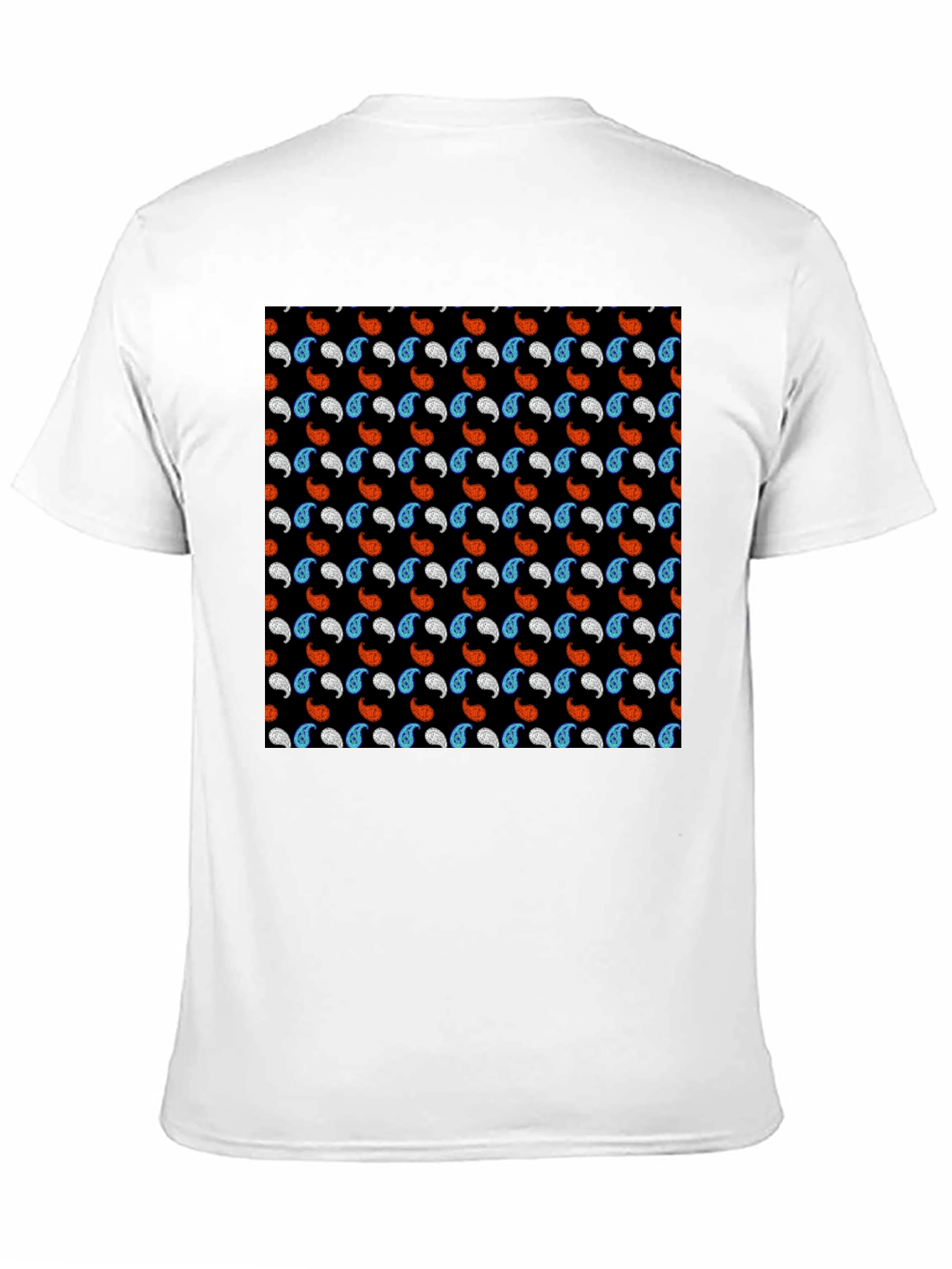 Paisley Pattern Mens Black T-Shirt