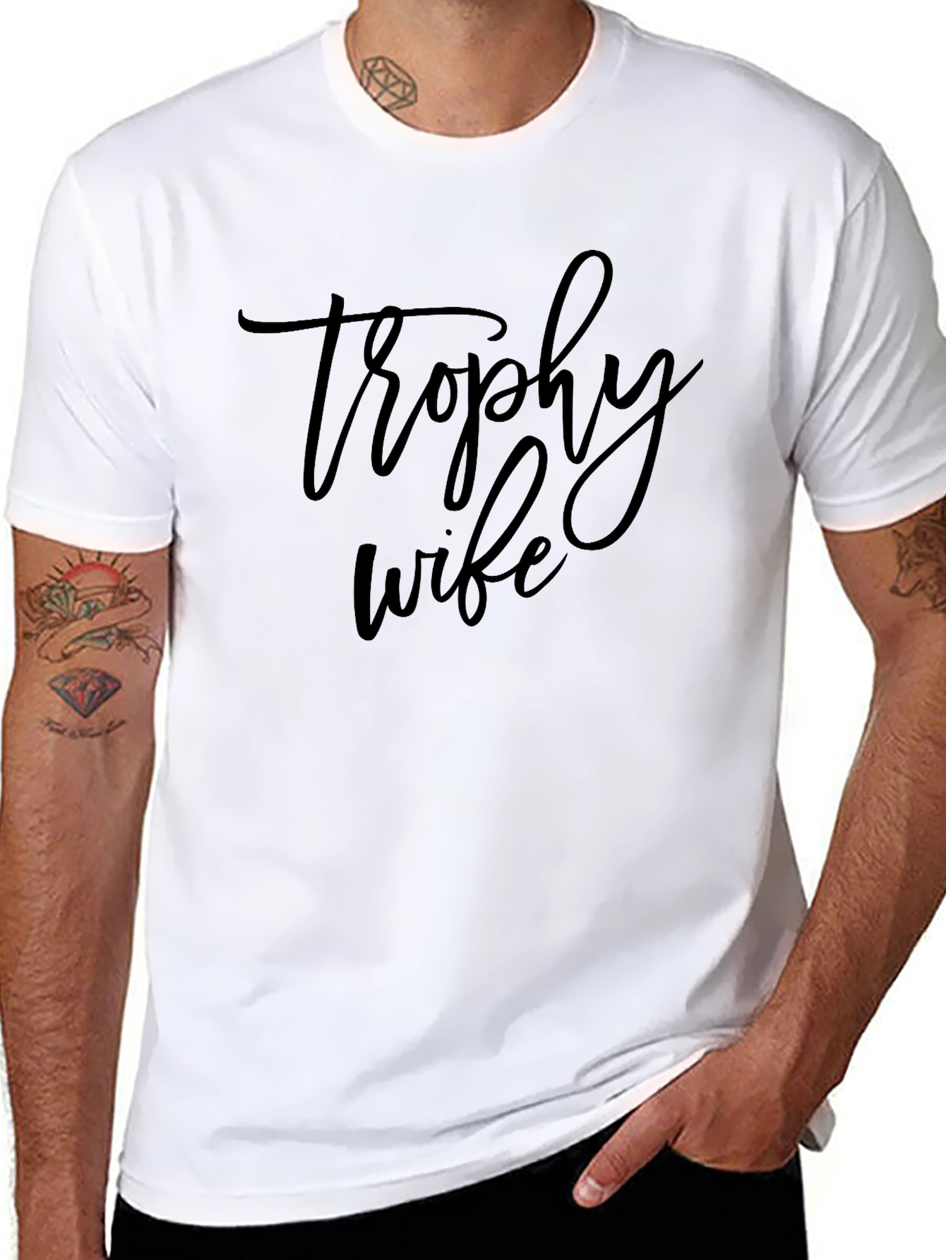 Trophy Wife Graphic Tee - Black Casual T-Shirt