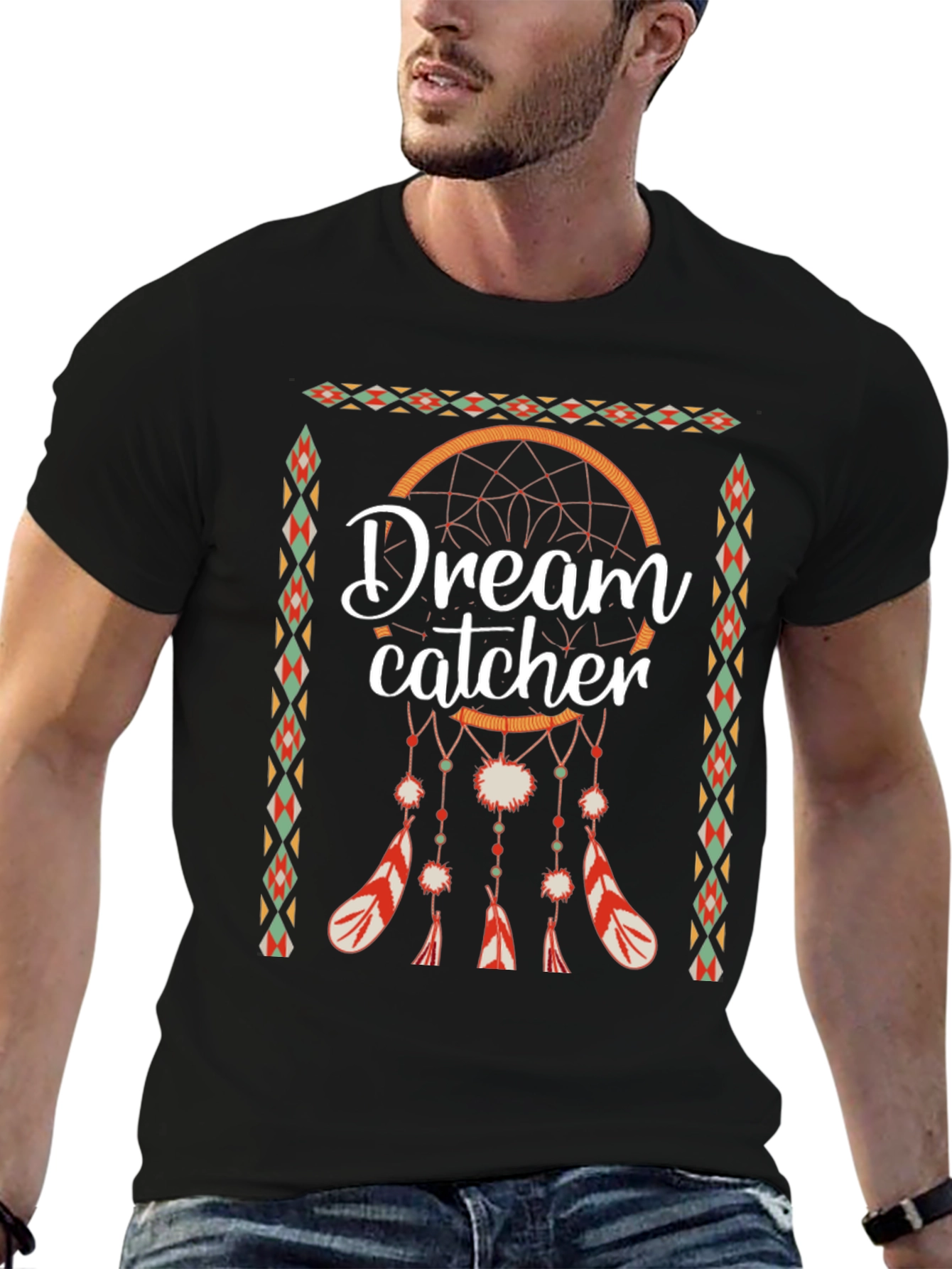 Dream Catcher Graphic Tee - Boho Style Mens T-Shirt