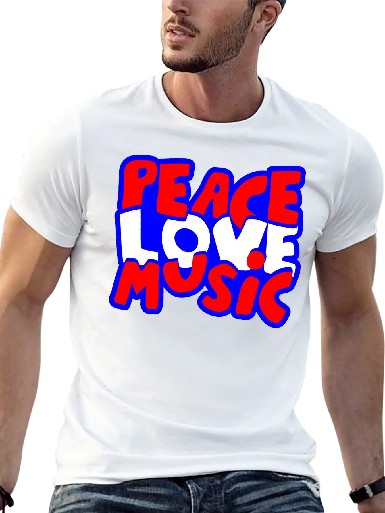 Peace Love Music Graphic T-Shirt