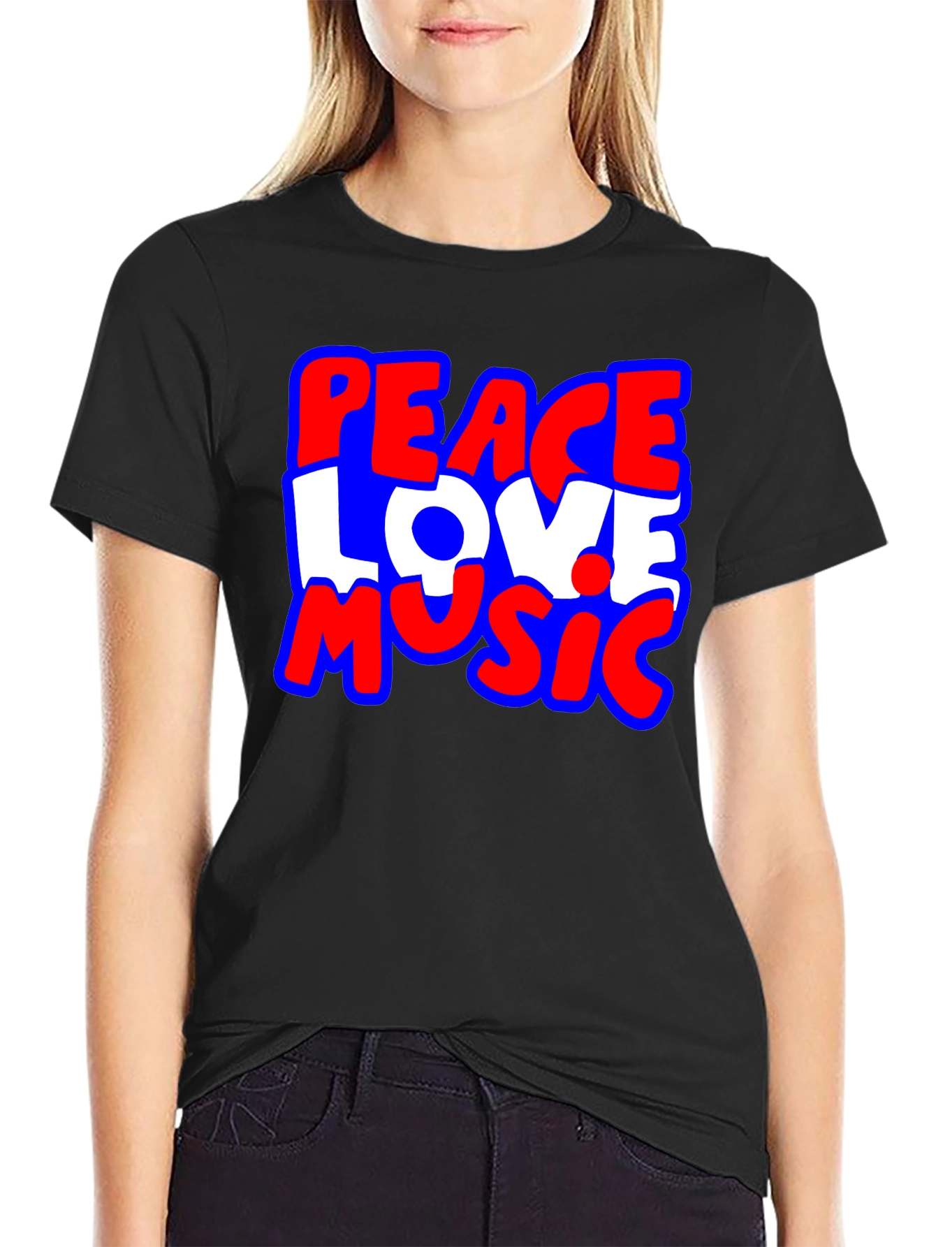 Peace Love Music Graphic T-Shirt