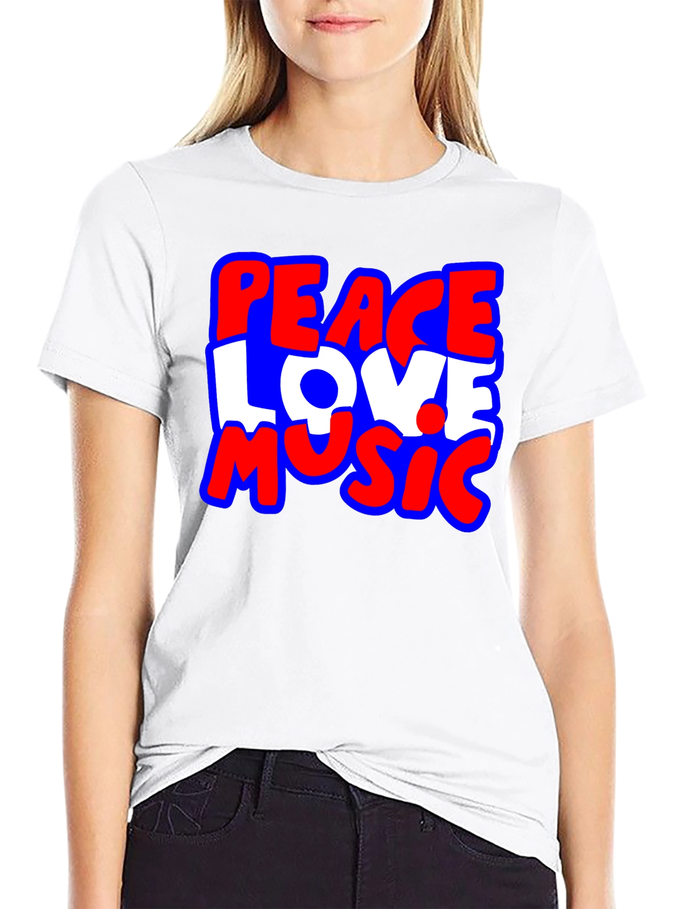 Peace Love Music Graphic T-Shirt