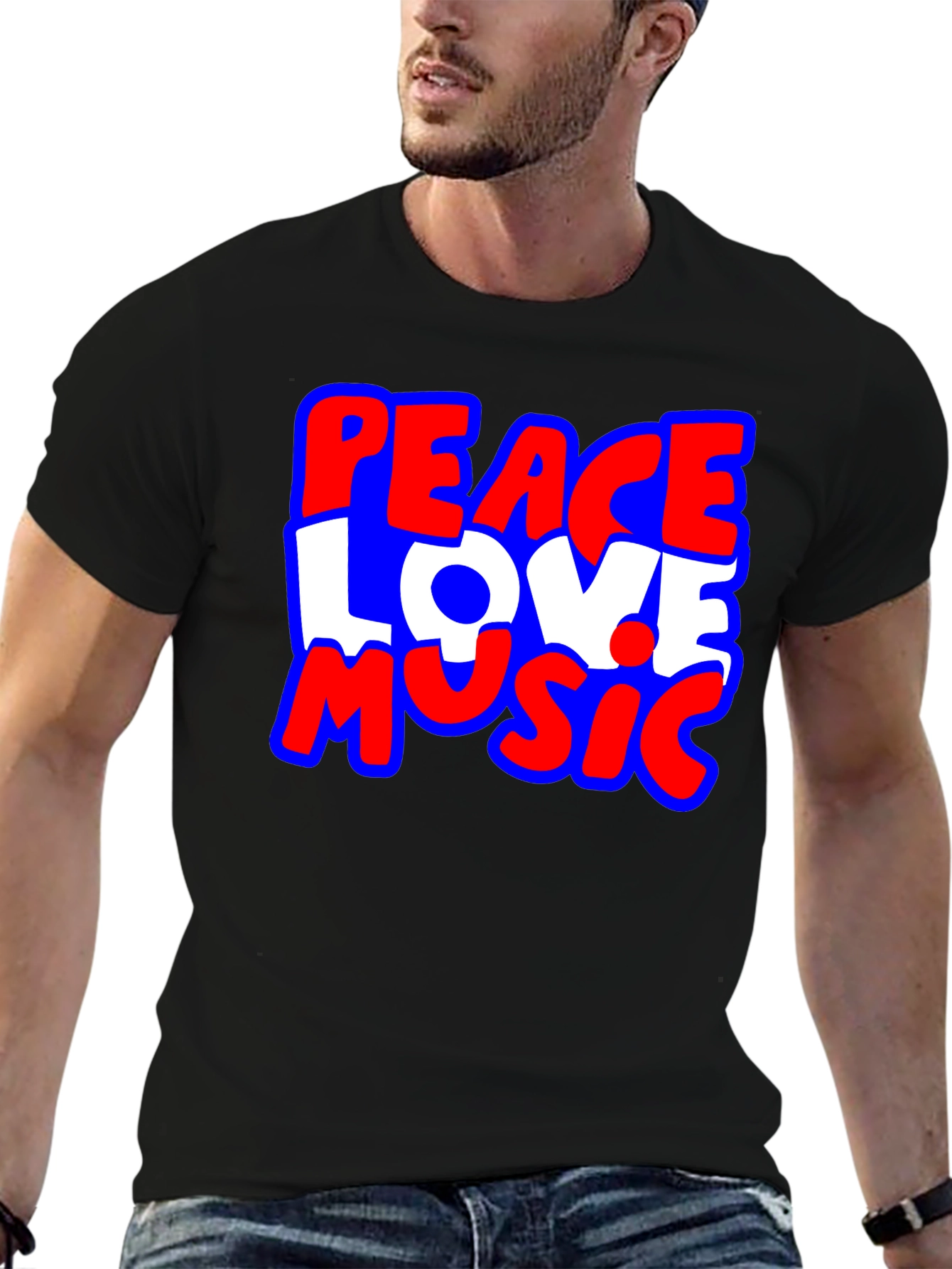 Peace Love Music Graphic T-Shirt