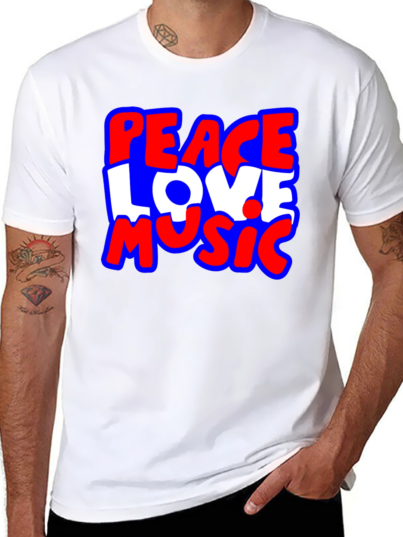 Peace Love Music Graphic T-Shirt
