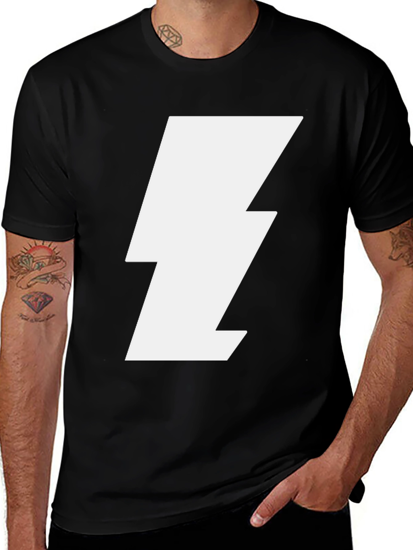 Lightning Bolt Graphic Tee - Black