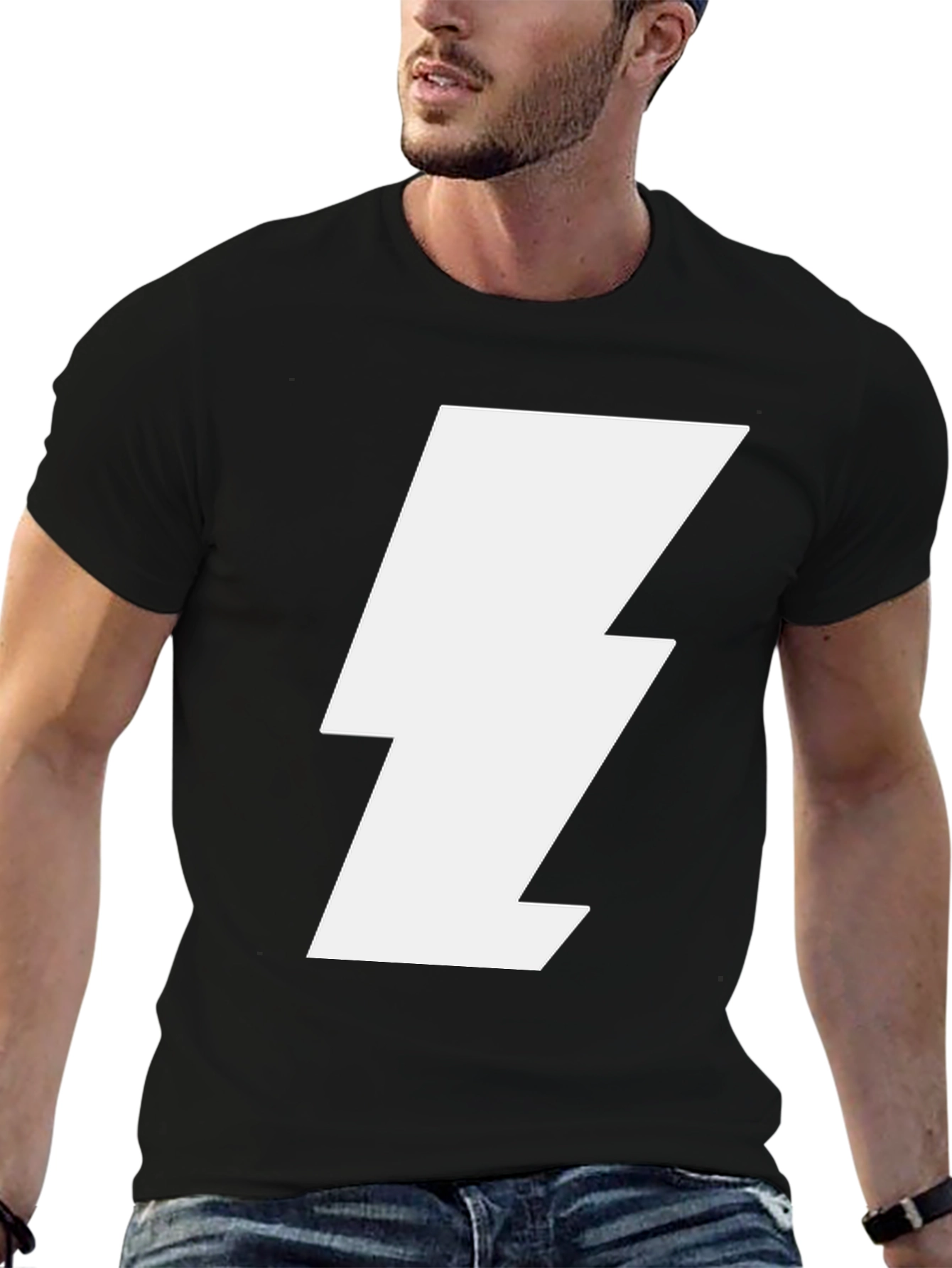 Lightning Bolt Graphic Tee - Black