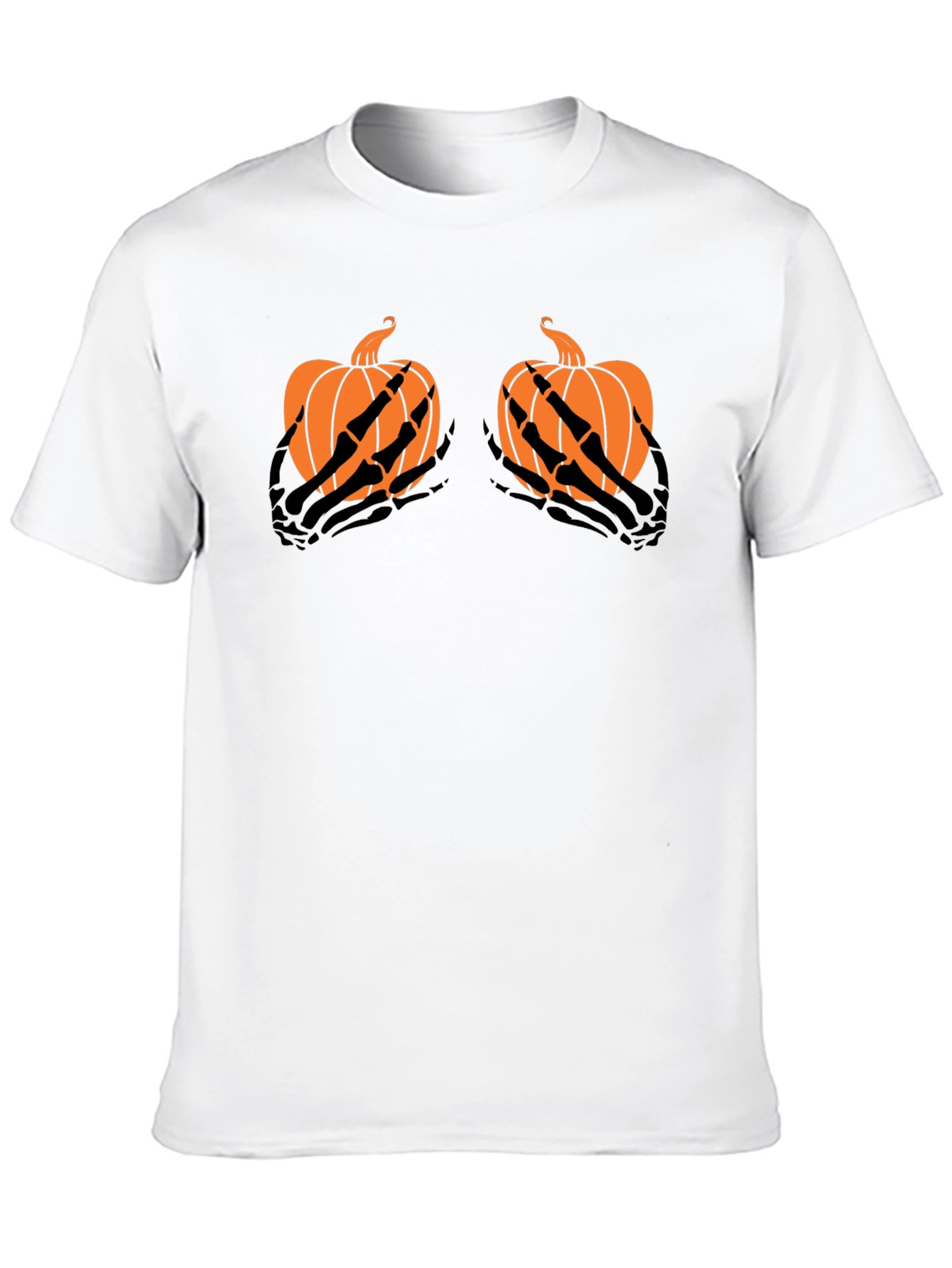 Halloween Pumpkin Skeleton Hands T-Shirt