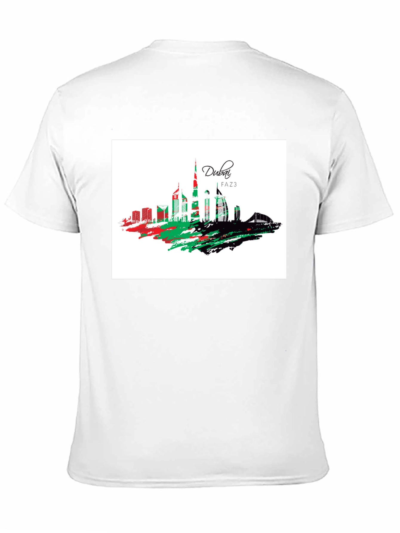 Dubai Skyline Graphic Tee - Stylish Black T-Shirt