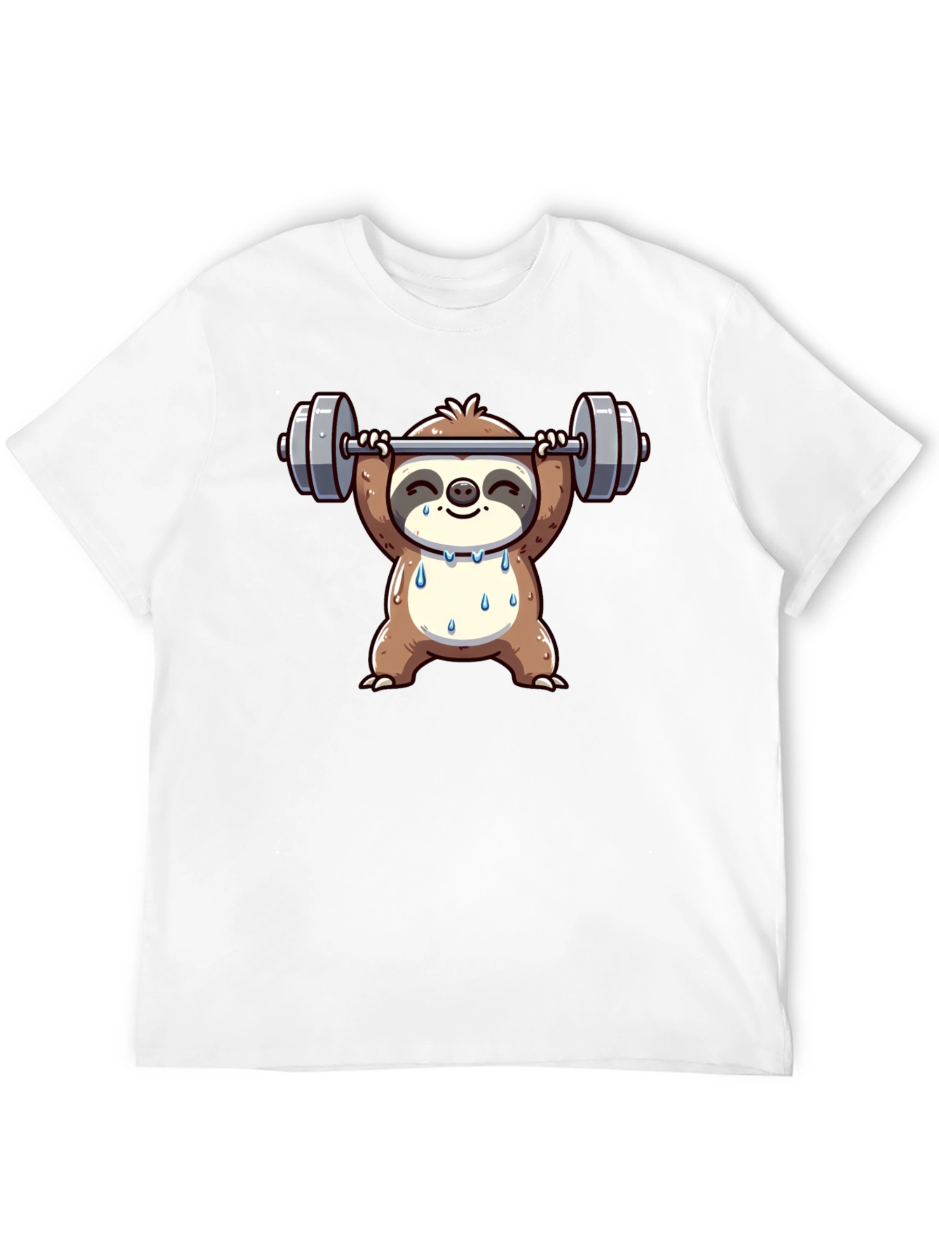 Sloth Lifting Weights Graphic T-Shirt - Workout Ready