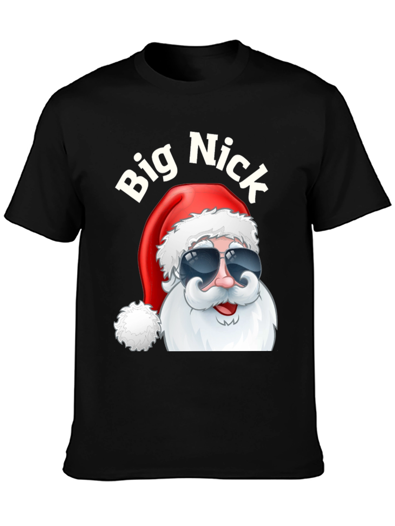 Big Nick Santa Black Graphic Tee