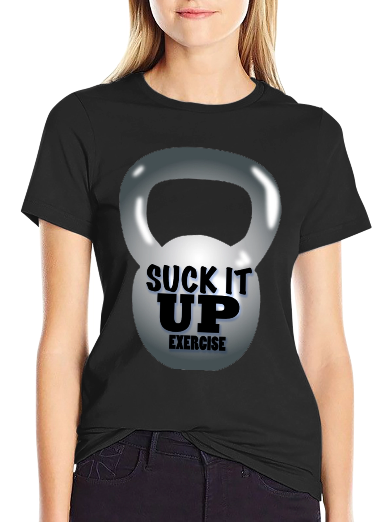 Suck It Up Exercise Kettlebell Graphic Tee