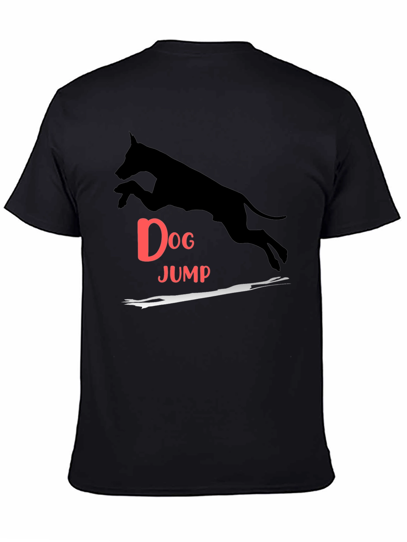 Dog Jump Graphic Tee - Black Casual T-Shirt