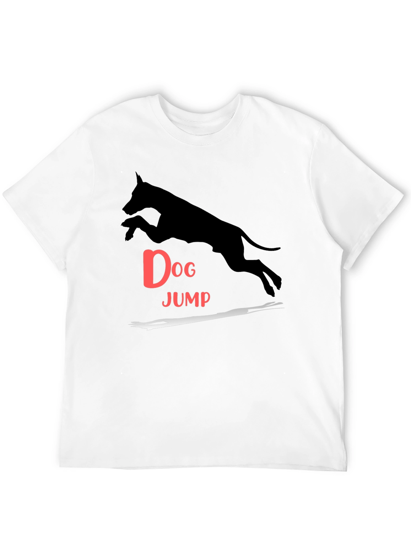Dog Jump Graphic Tee - Black Casual T-Shirt