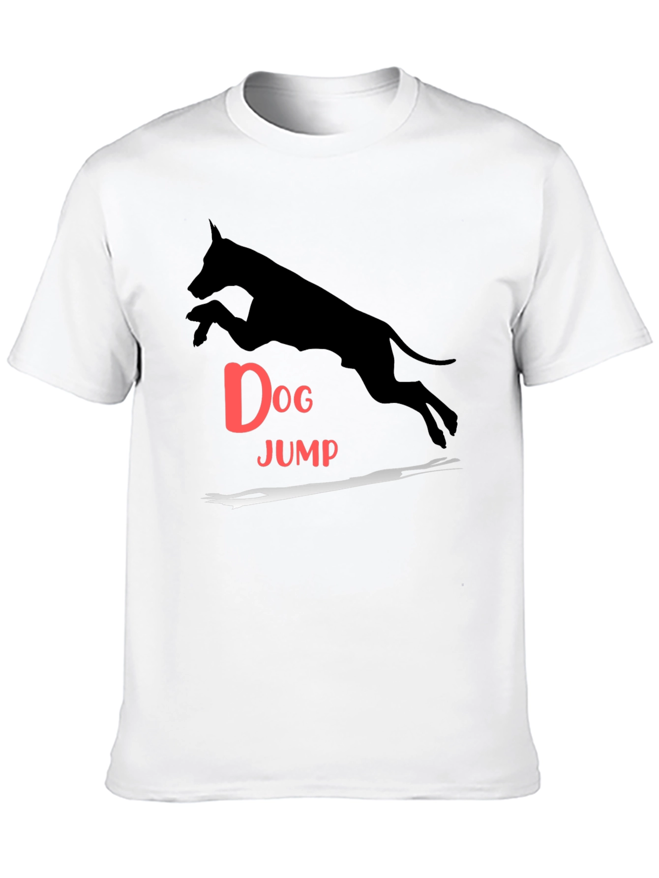 Dog Jump Graphic Tee - Black Casual T-Shirt