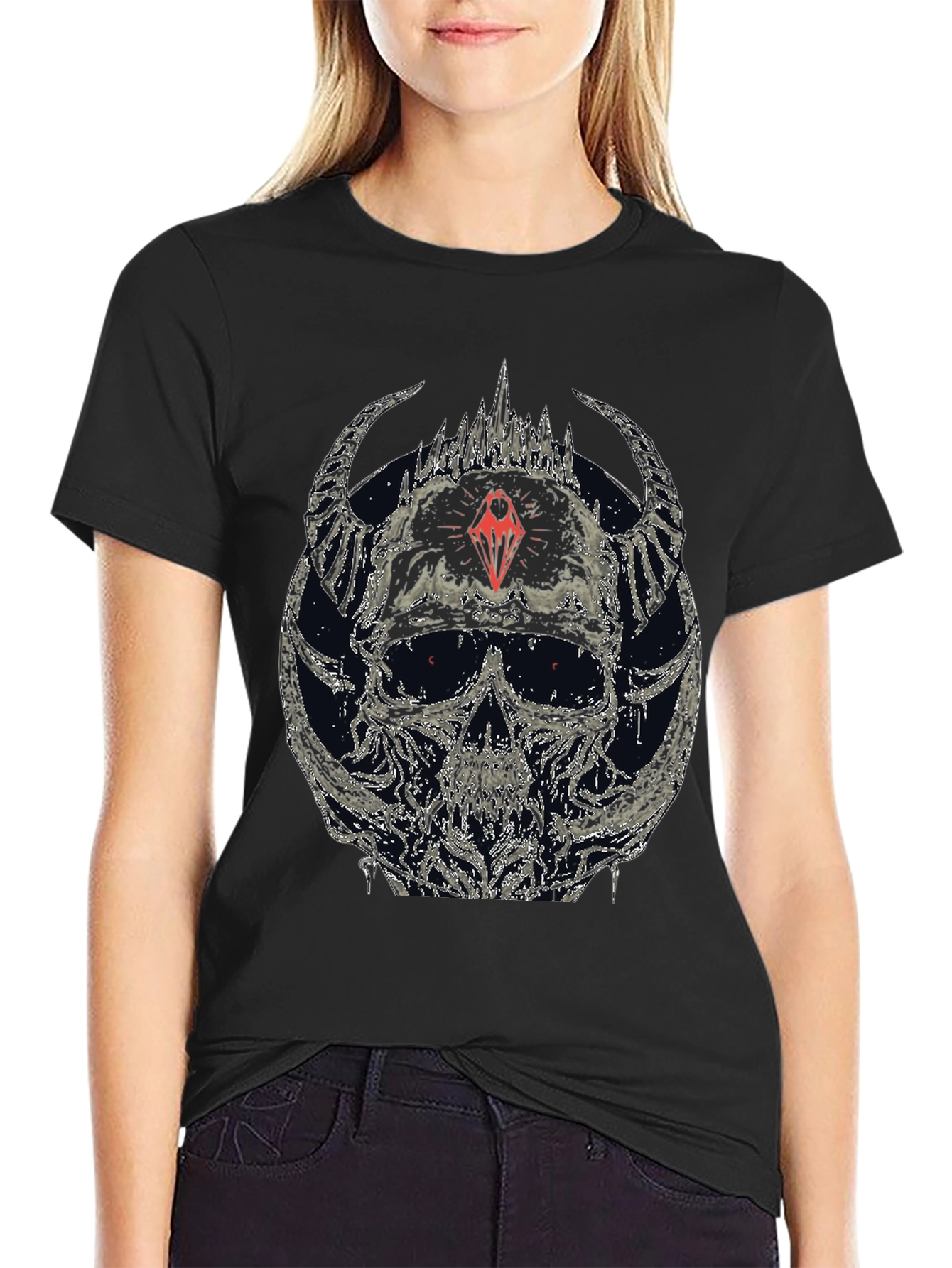 Skull & Horns Graphic T-Shirt