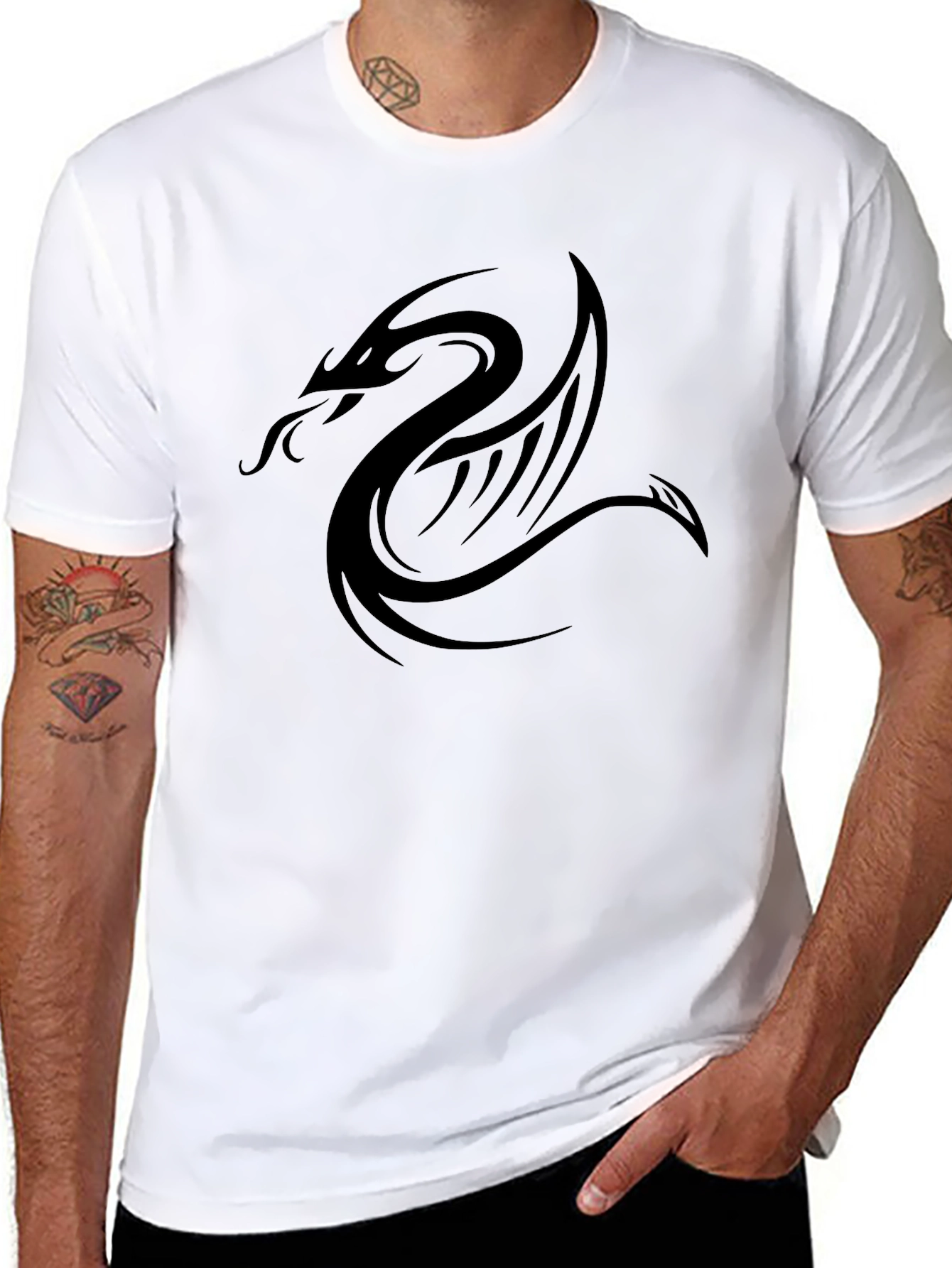Black Dragon Graphic Tee - Modern Style