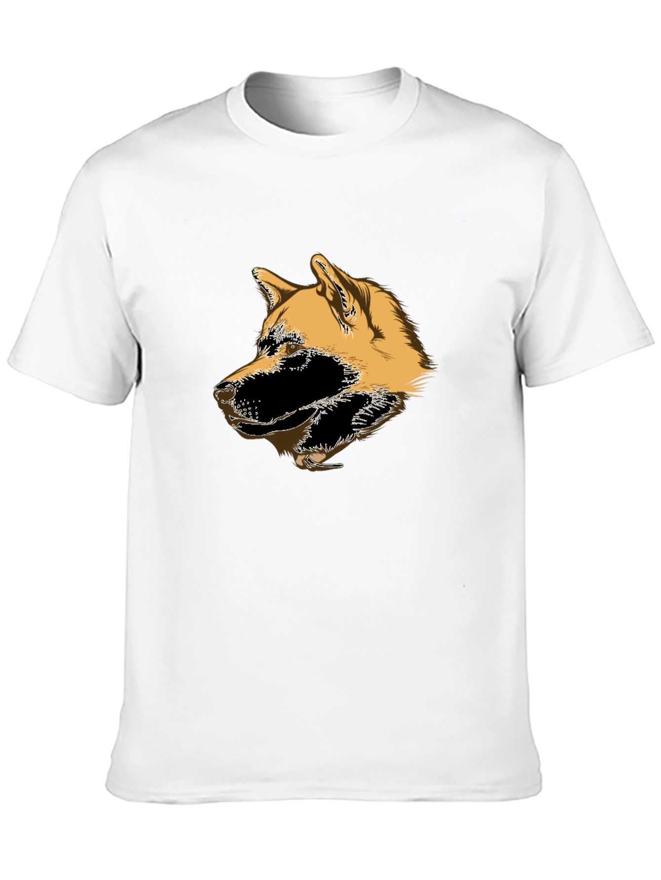 Akita Dog Head Graphic T-Shirt - Black