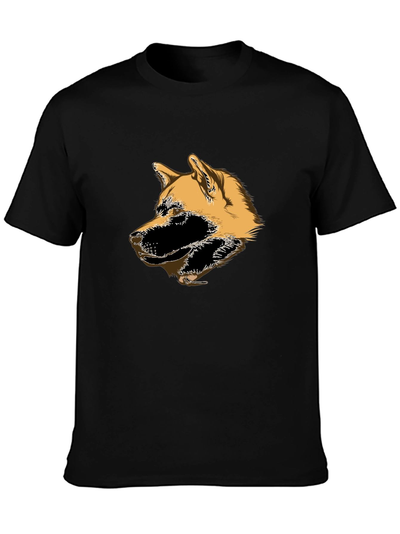 Akita Dog Head Graphic T-Shirt - Black
