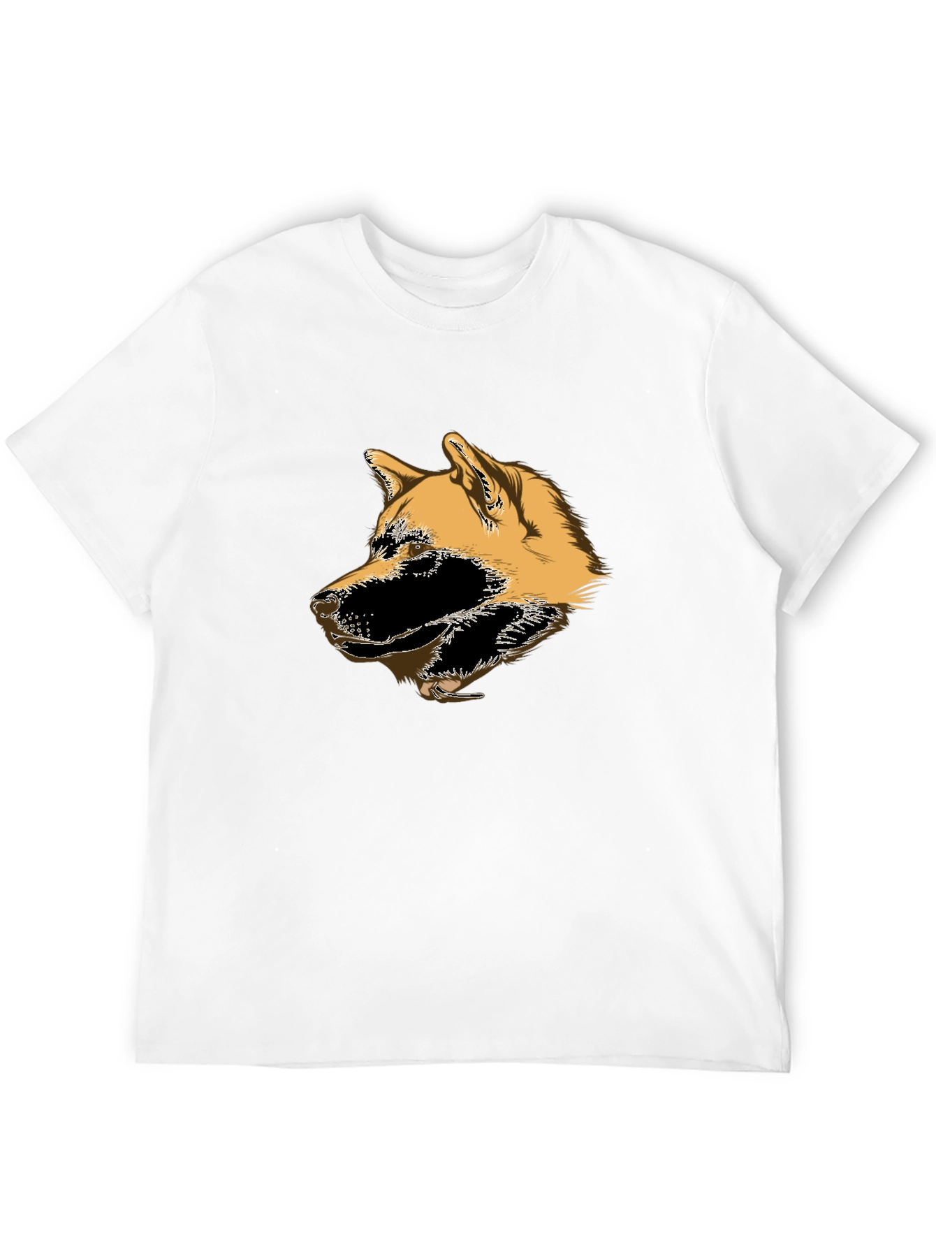 Akita Dog Head Graphic T-Shirt - Black