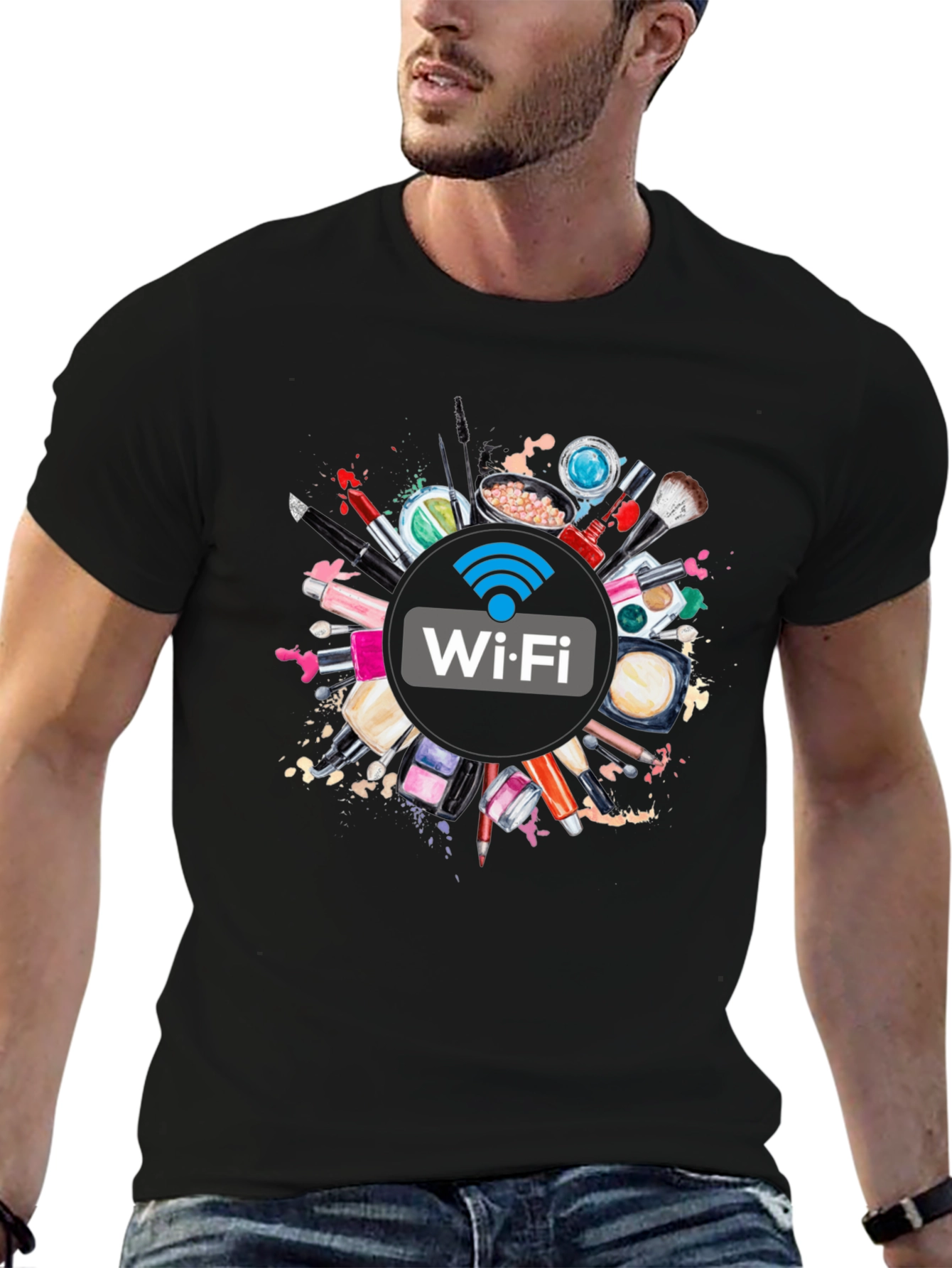 Makeup Artist WiFi T-Shirt - Black Cotton Tee