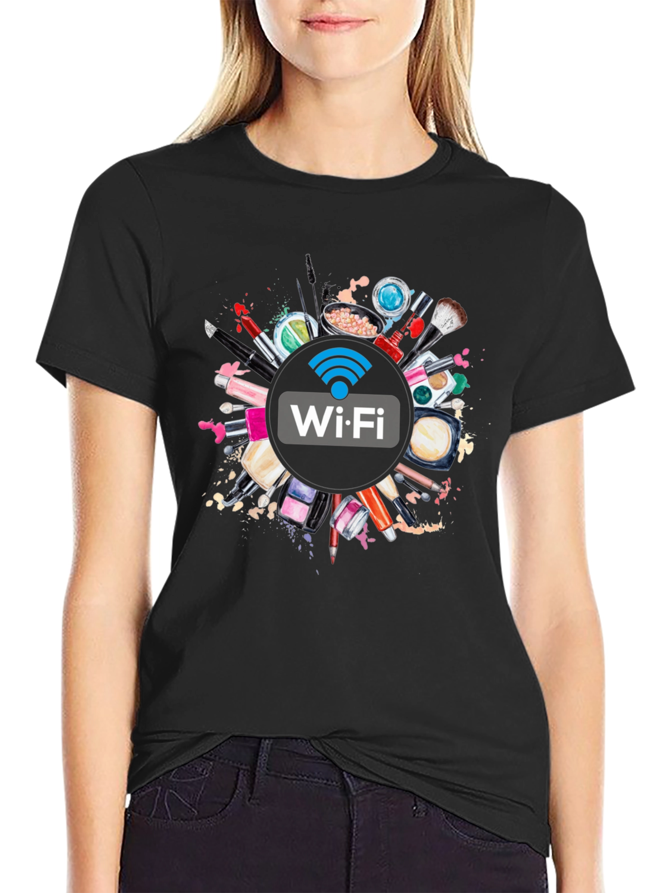 Makeup Artist WiFi T-Shirt - Black Cotton Tee