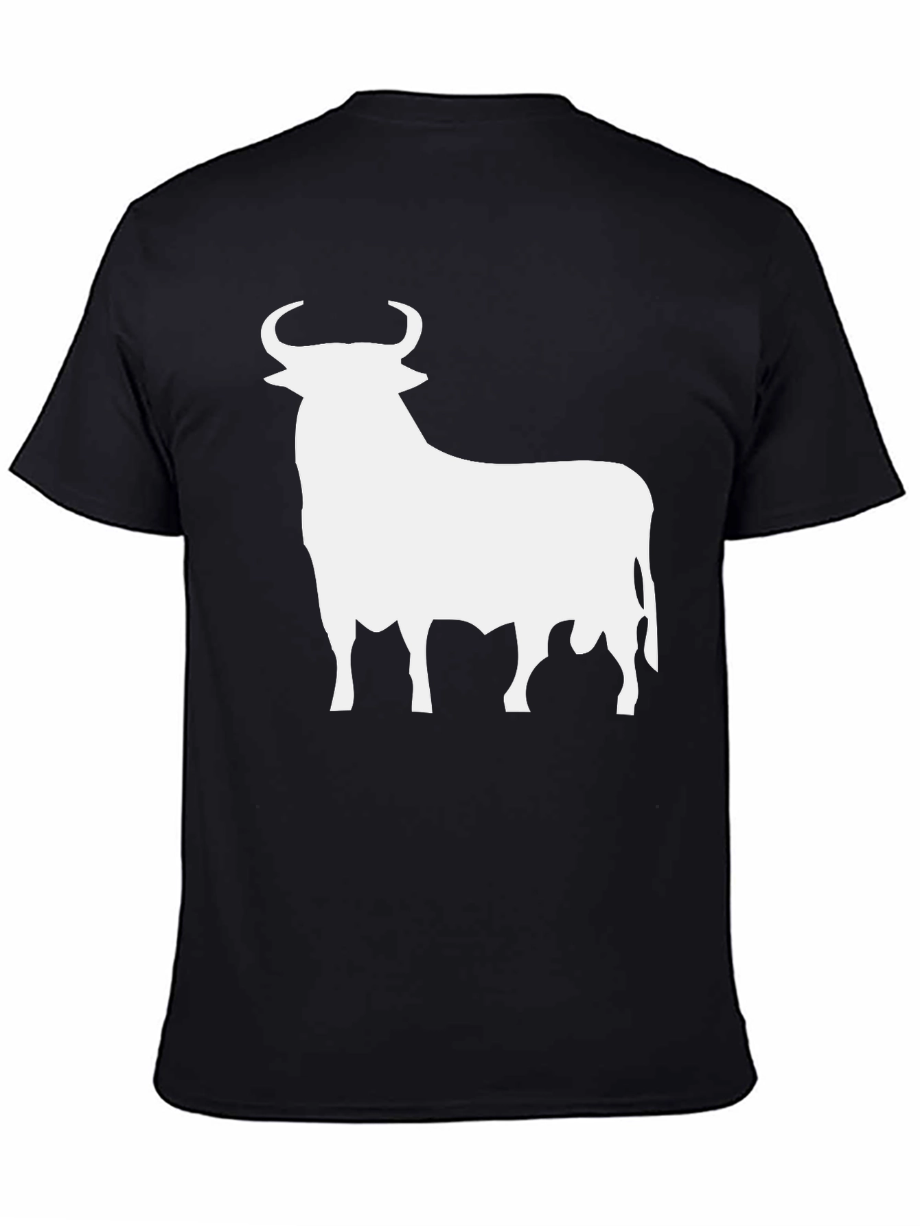Bull Silhouette Graphic Tee - Stylish Mens Black T-Shirt