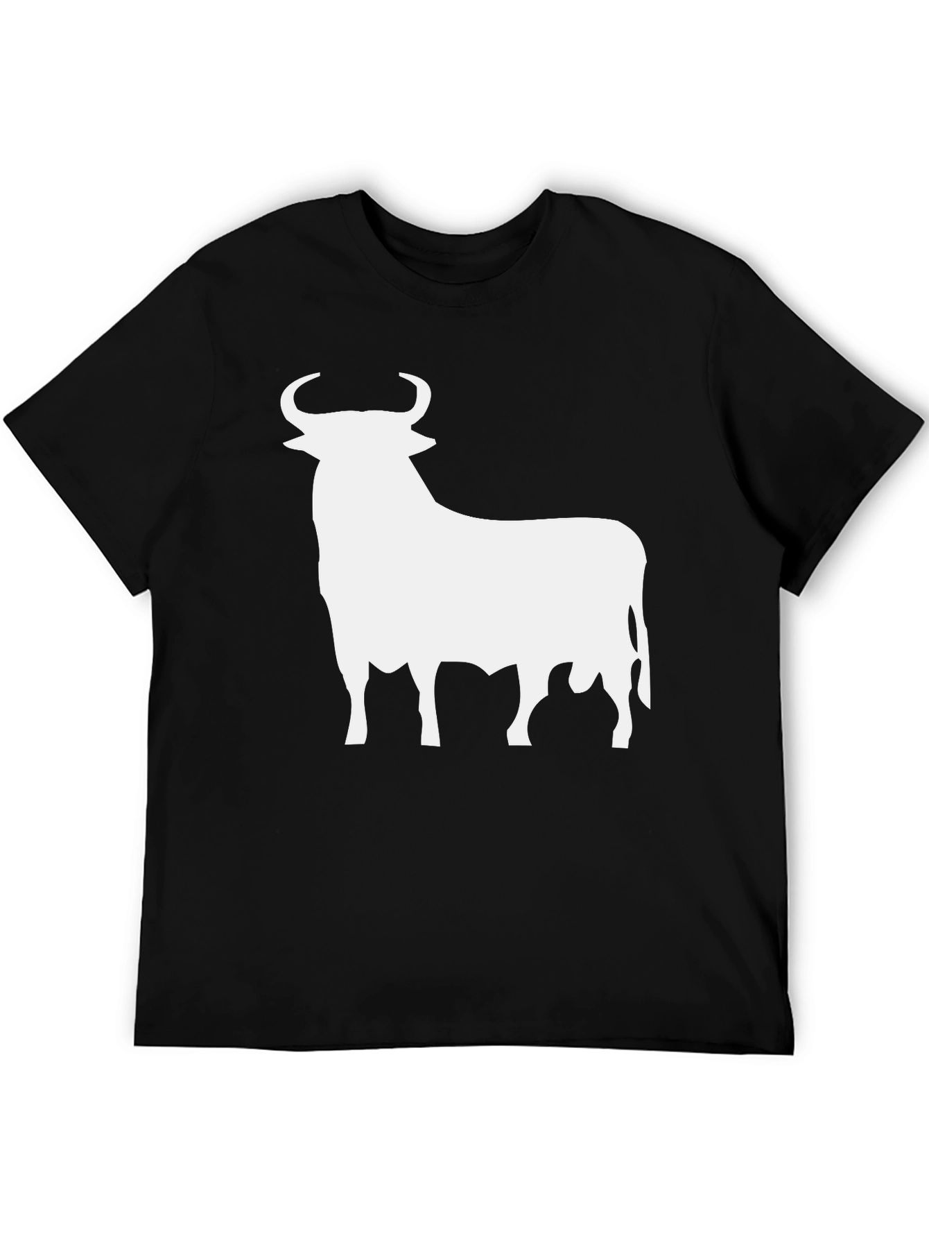 Bull Silhouette Graphic Tee - Stylish Mens Black T-Shirt