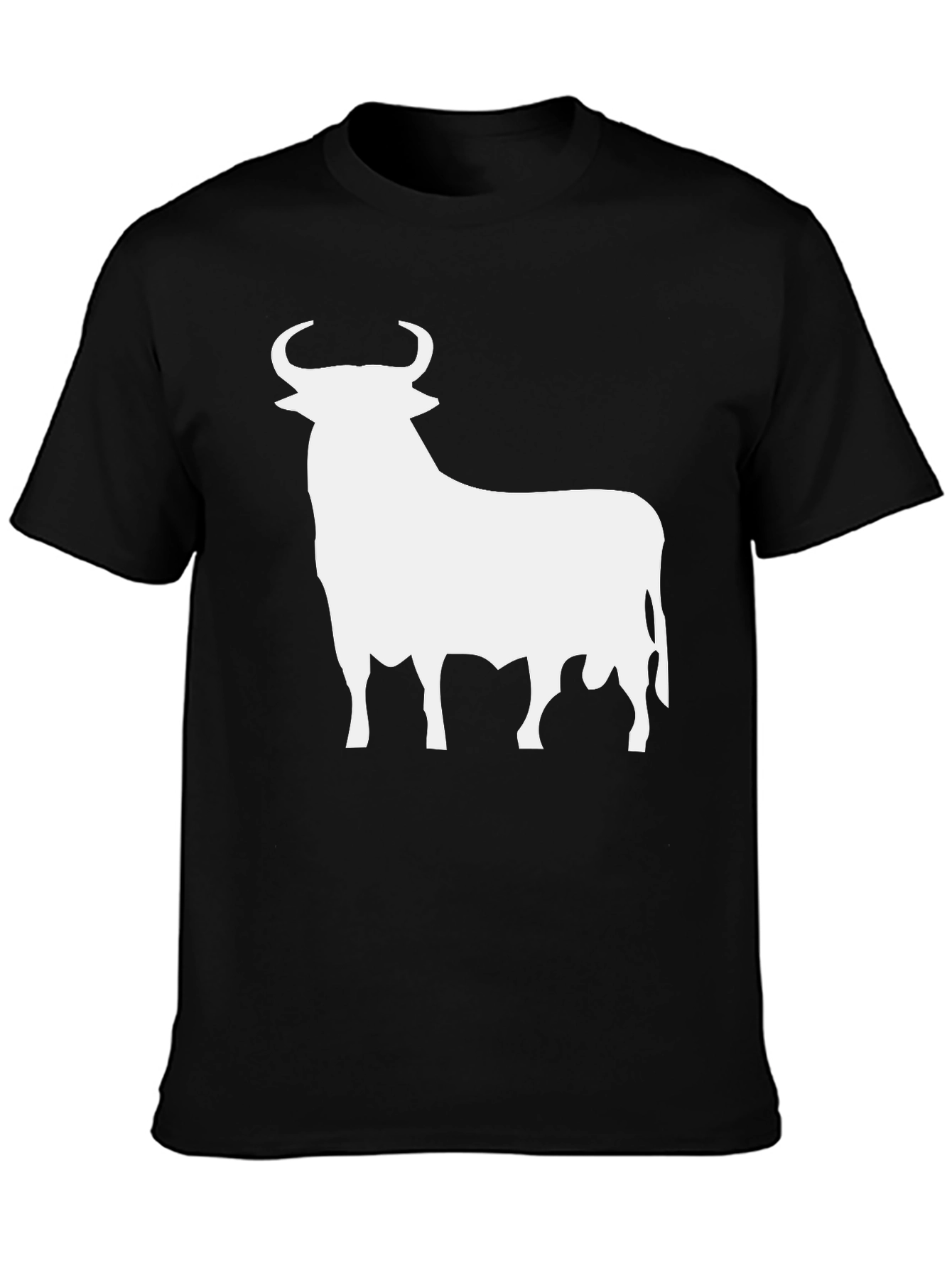 Bull Silhouette Graphic Tee - Stylish Mens Black T-Shirt