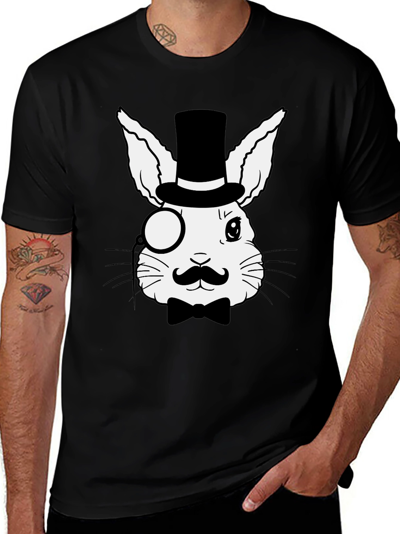 Dapper Rabbit T-Shirt - Stylish Bunny Design