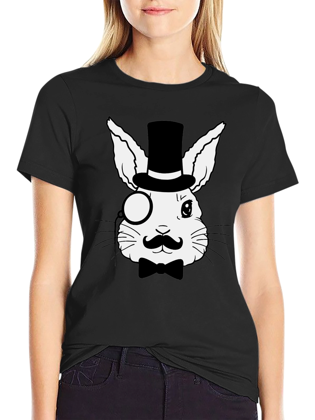 Dapper Rabbit T-Shirt - Stylish Bunny Design