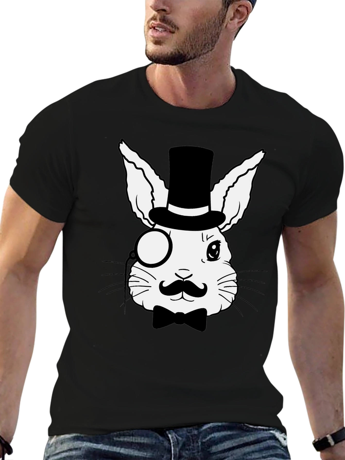 Dapper Rabbit T-Shirt - Stylish Bunny Design