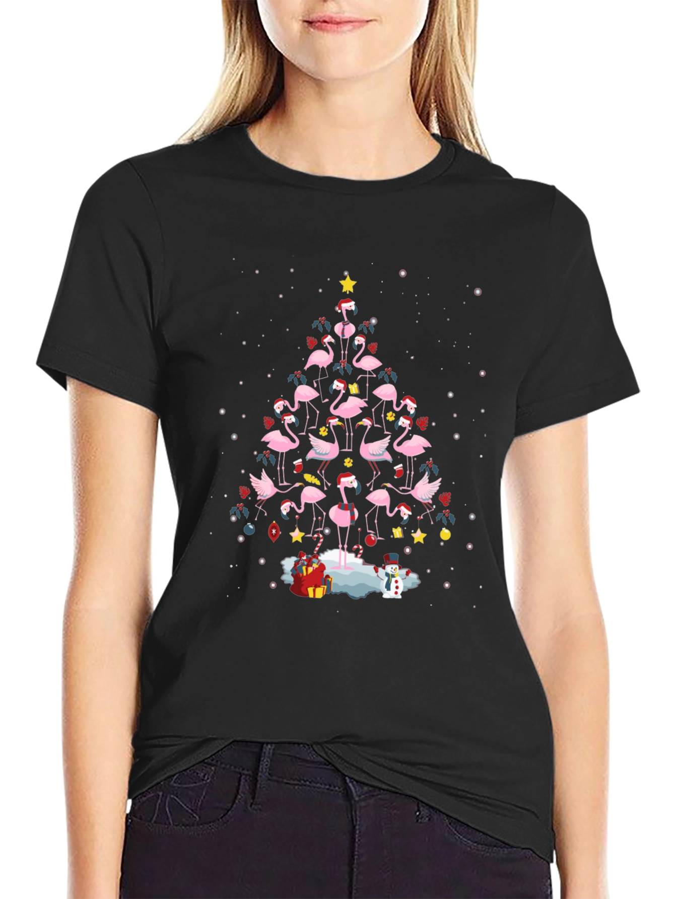 Flamingo Christmas Tree T-Shirt