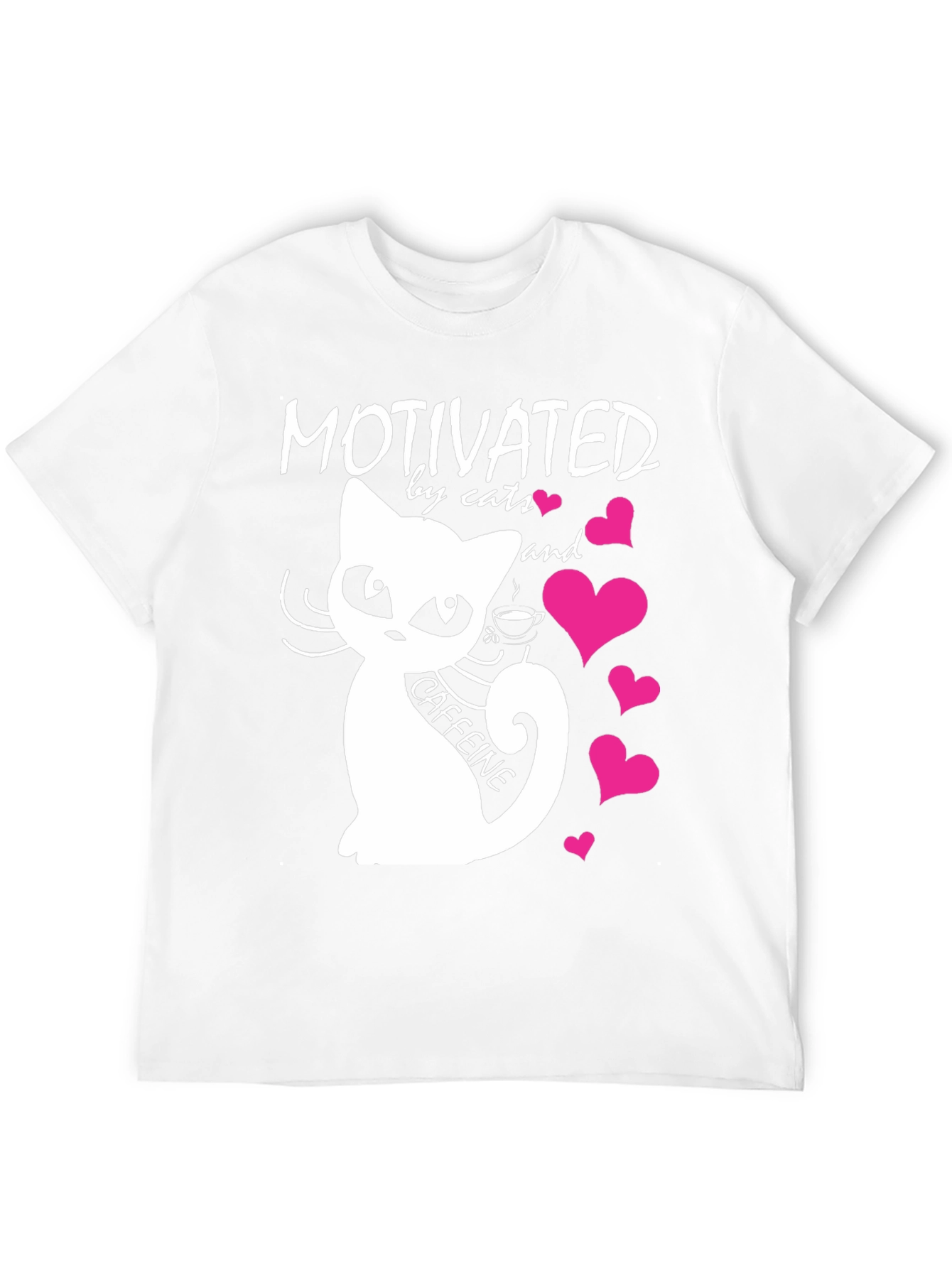 Motivated by Cats and Caffeine T-Shirt - Black